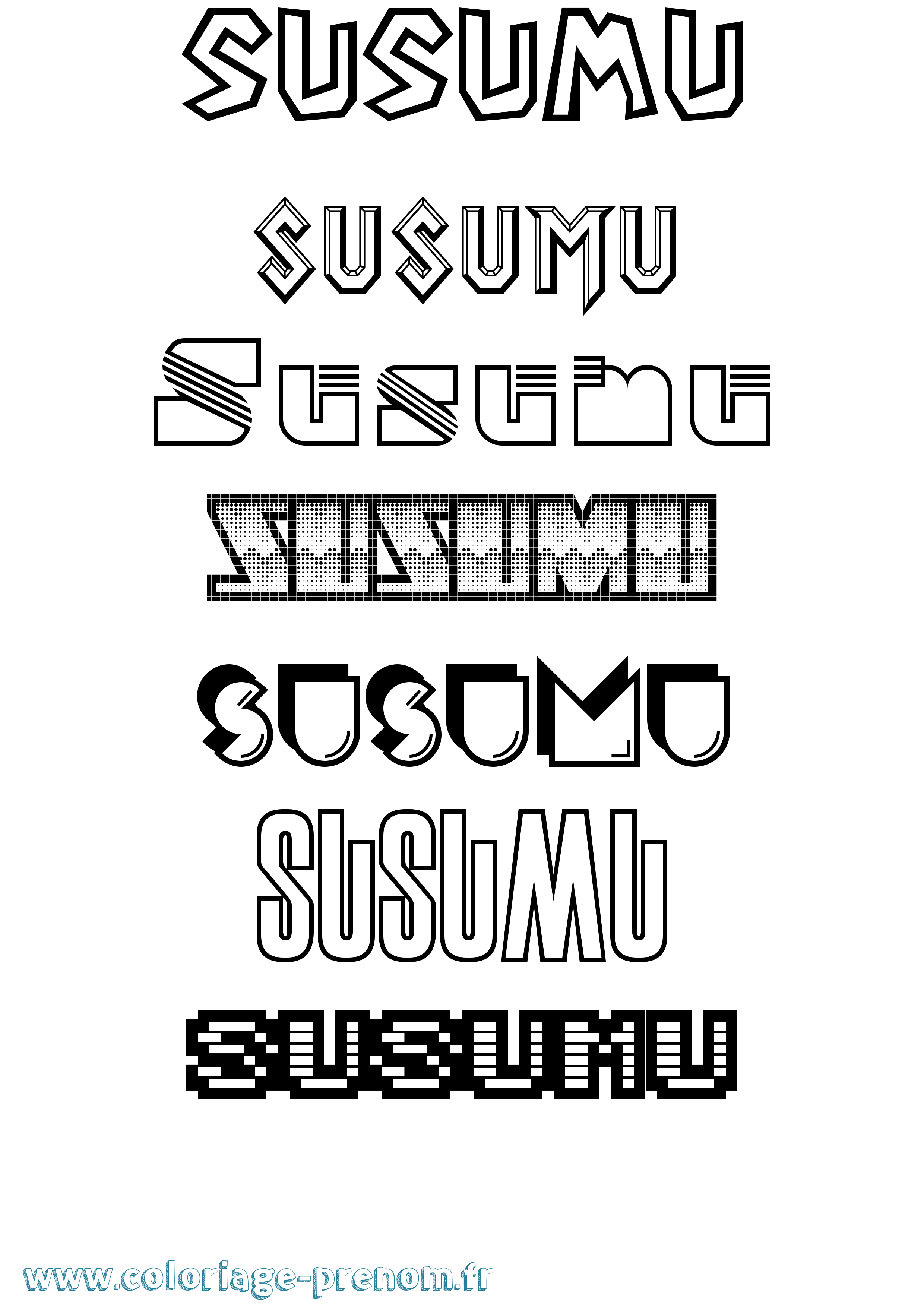 Coloriage Susumu Jeux Vidéos Coloriage prénom Susumu Jeux Vidéos