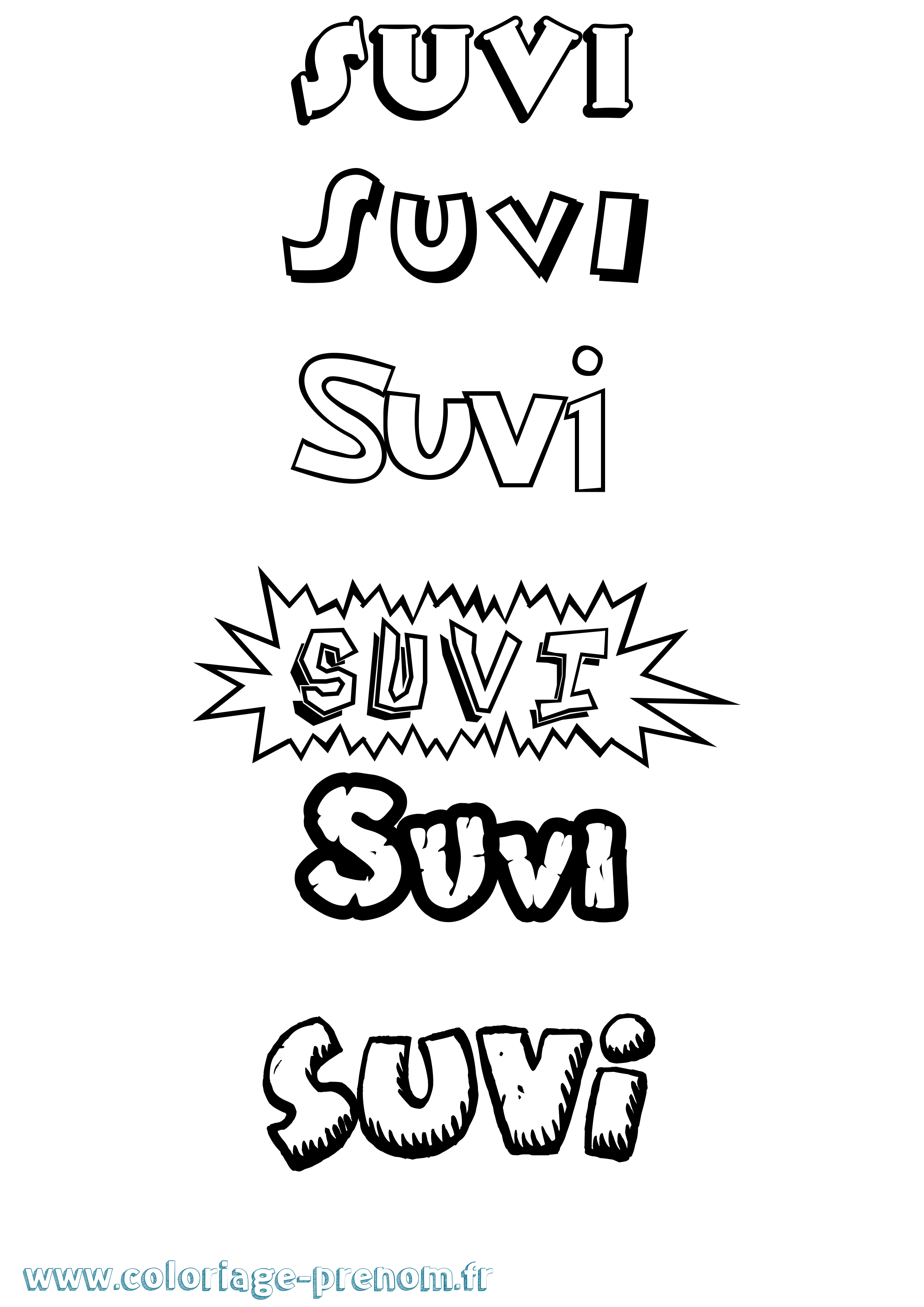 Coloriage Suvi Dessin Animé Coloriage prénom Suvi Dessin Animé
