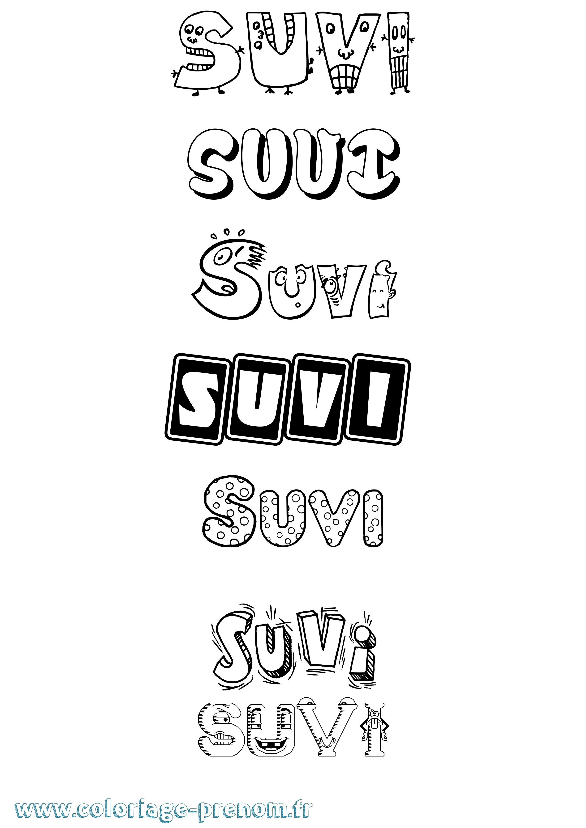 Coloriage Suvi Fun Coloriage prénom Suvi Fun