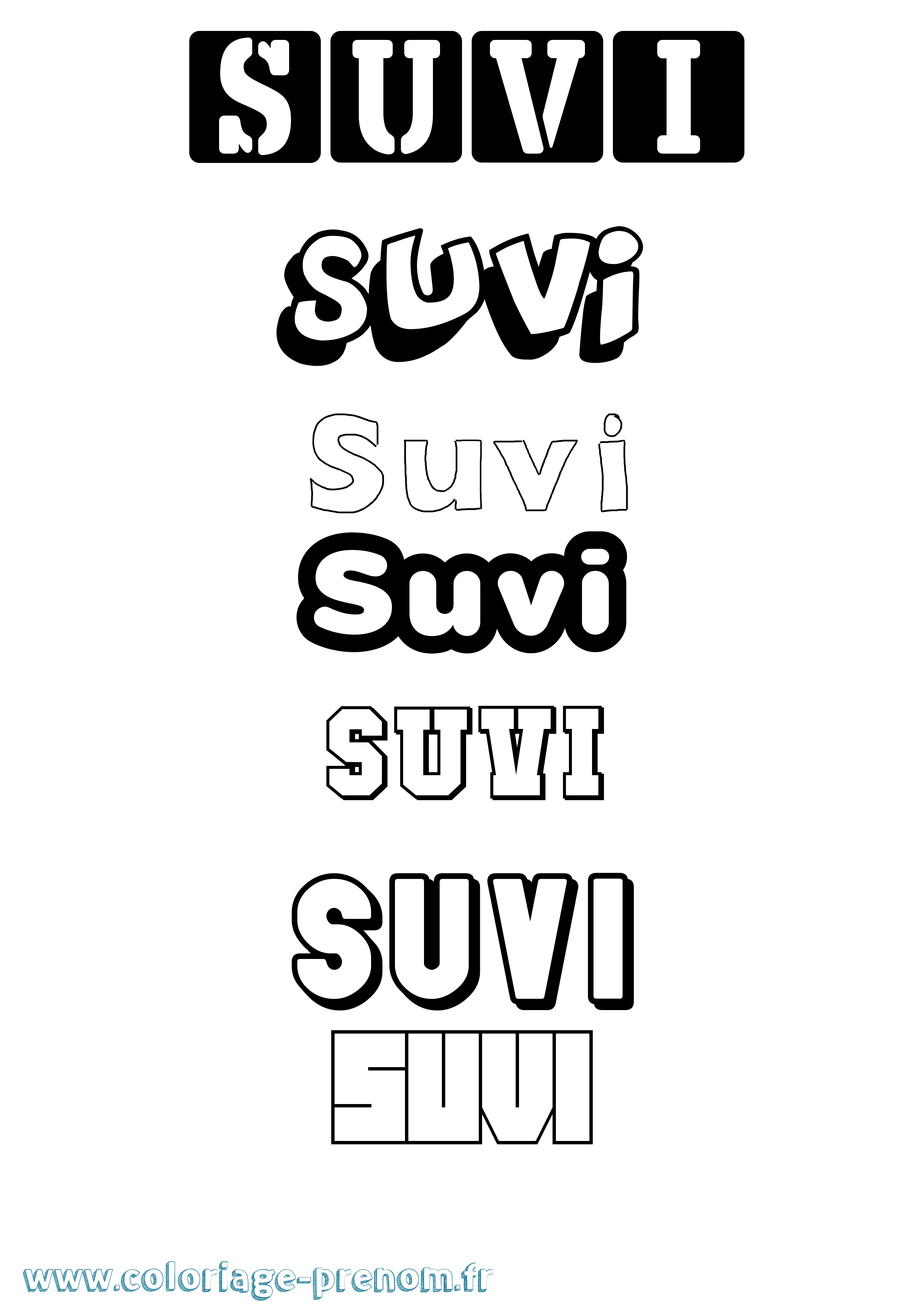 Coloriage Suvi Simple Coloriage prénom Suvi Simple