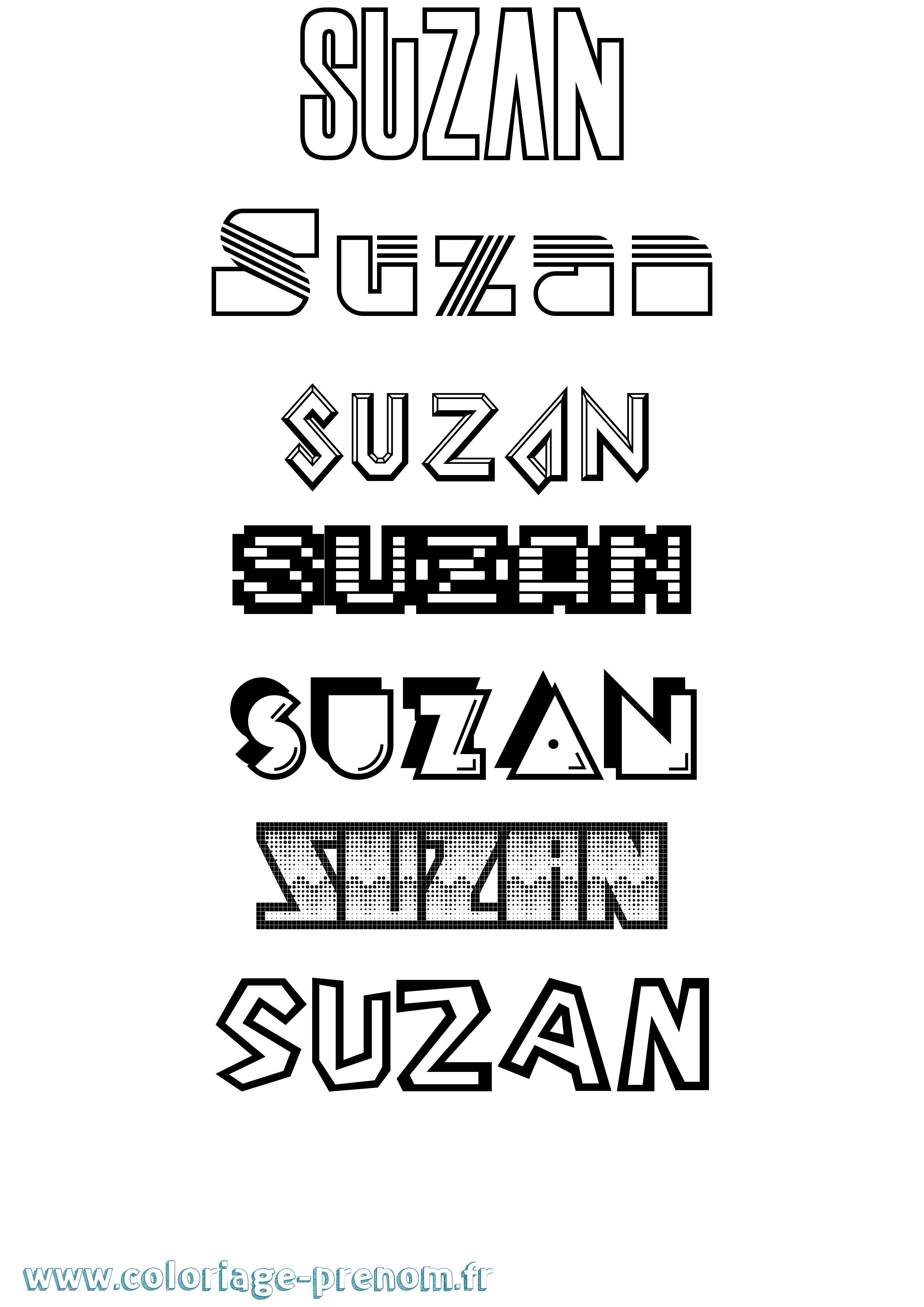 Coloriage Suzan Jeux Vidéos Coloriage prénom Suzan Jeux Vidéos