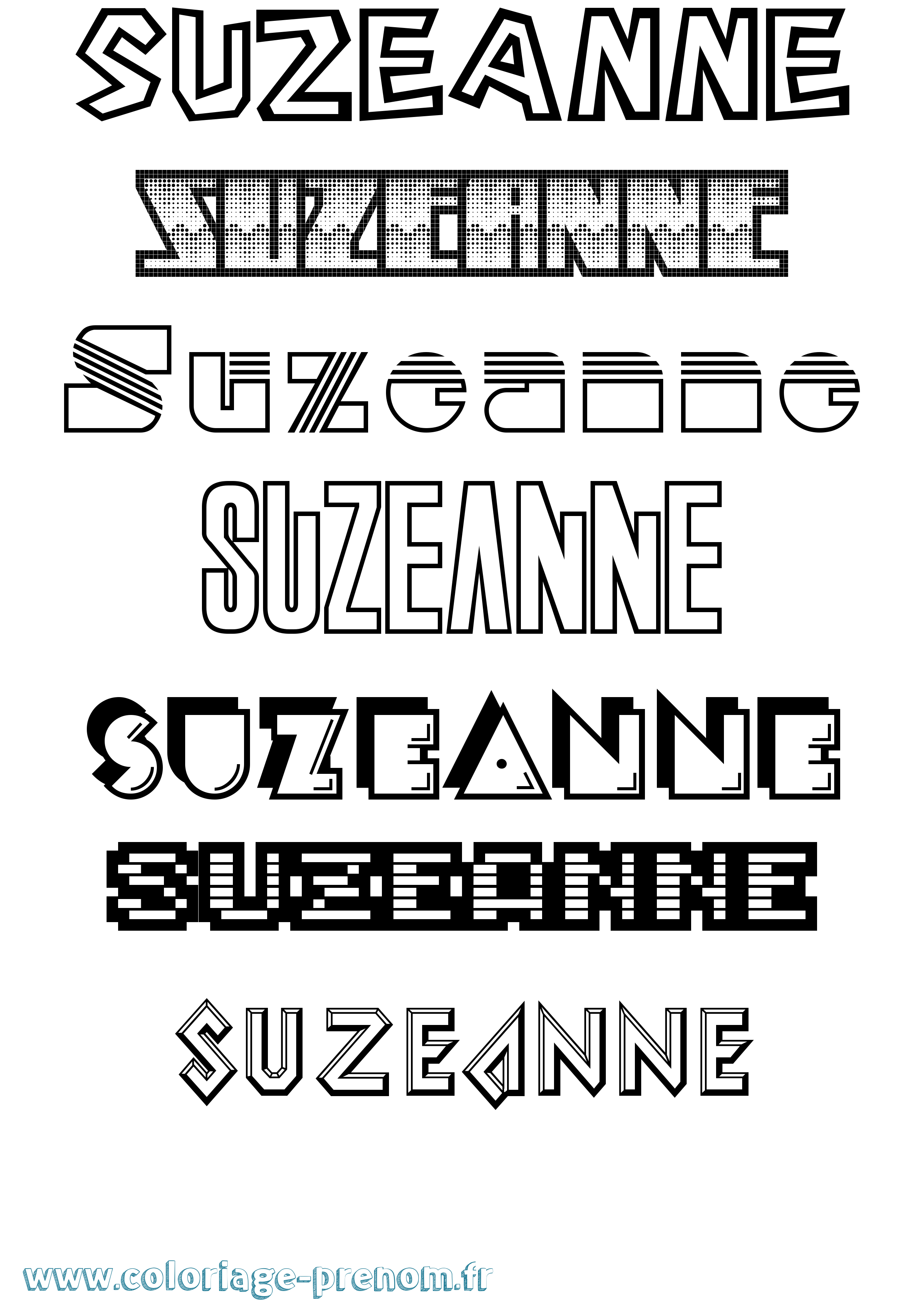 Coloriage Suzeanne Jeux Vidéos Coloriage prénom Suzeanne Jeux Vidéos