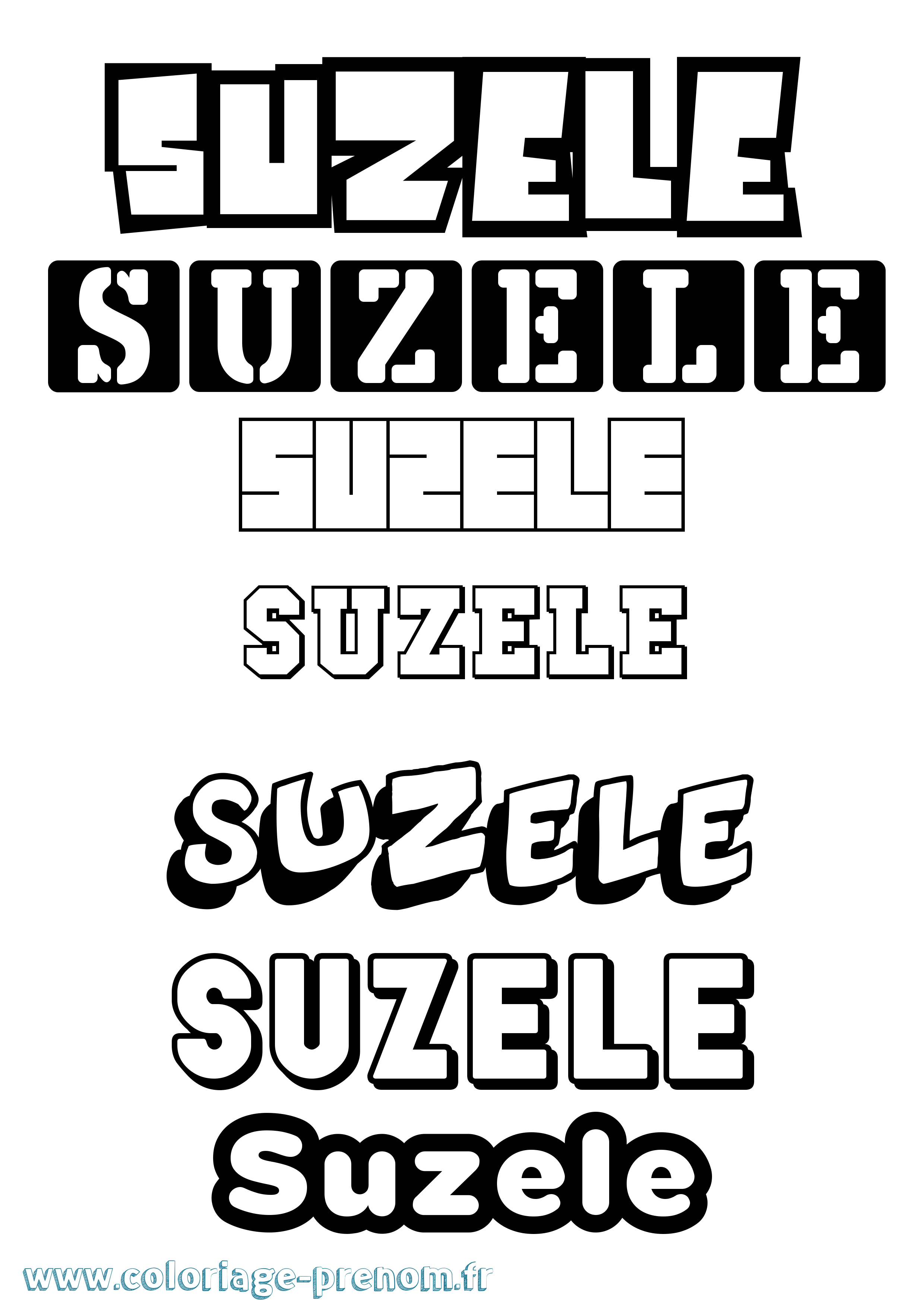 Coloriage Suzele Simple Coloriage prénom Suzele Simple