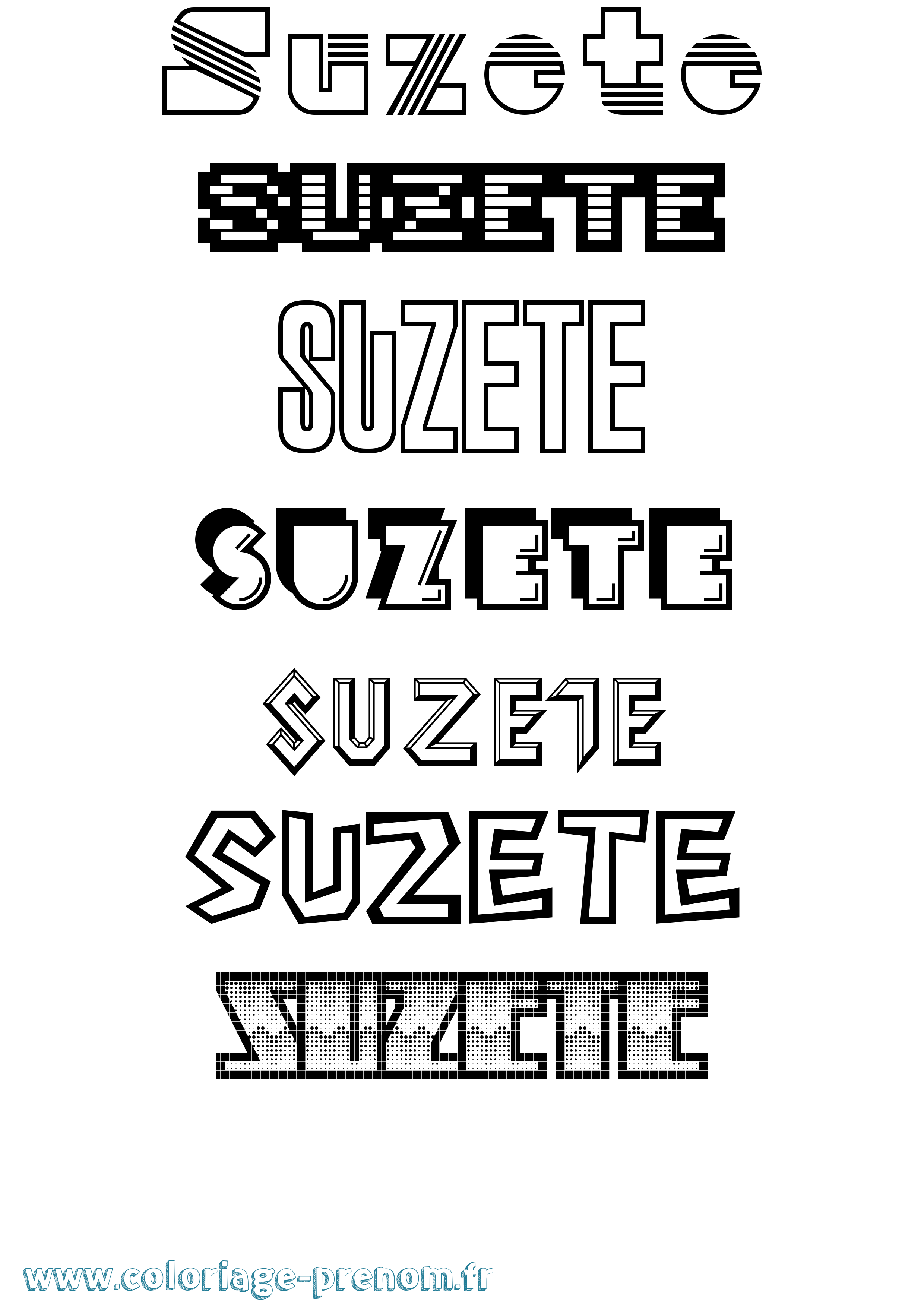 Coloriage Suzete Jeux Vidéos Coloriage prénom Suzete Jeux Vidéos