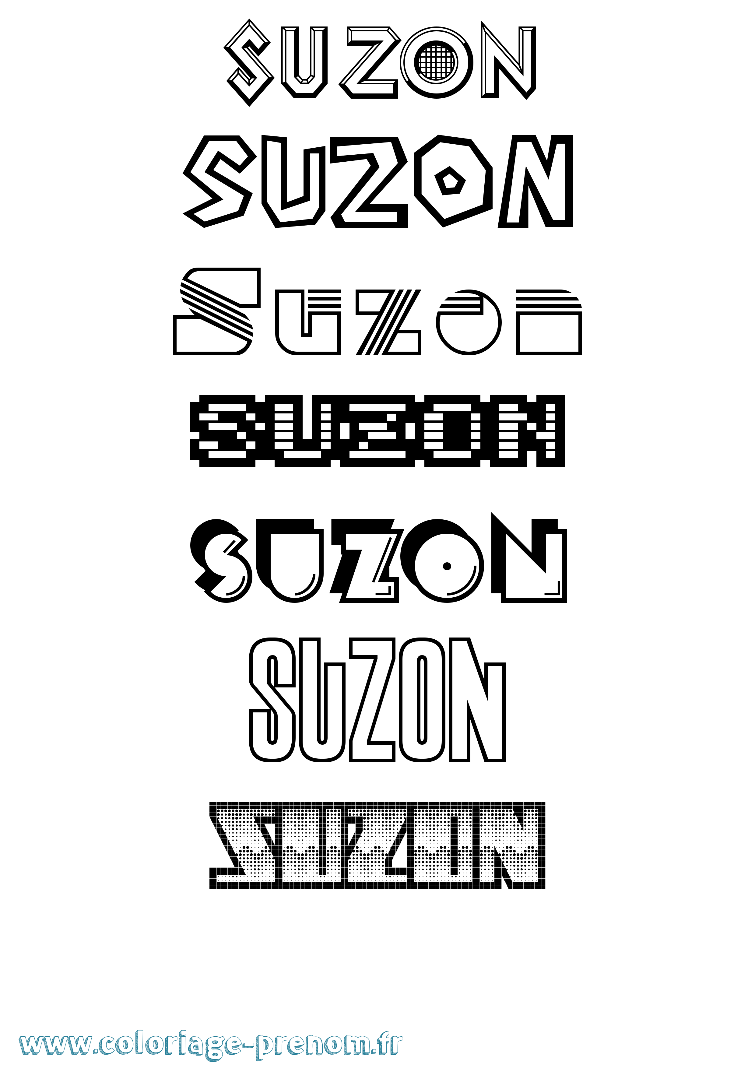 Coloriage Suzon Jeux Vidéos Coloriage prénom Suzon Jeux Vidéos