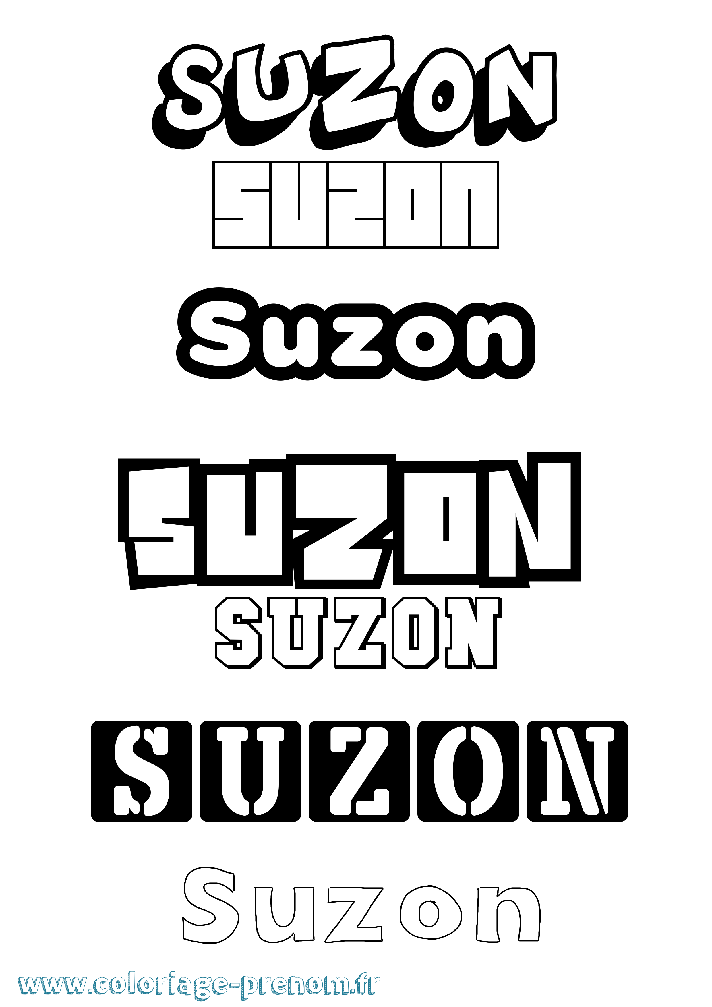 Coloriage Suzon Simple Coloriage prénom Suzon Simple