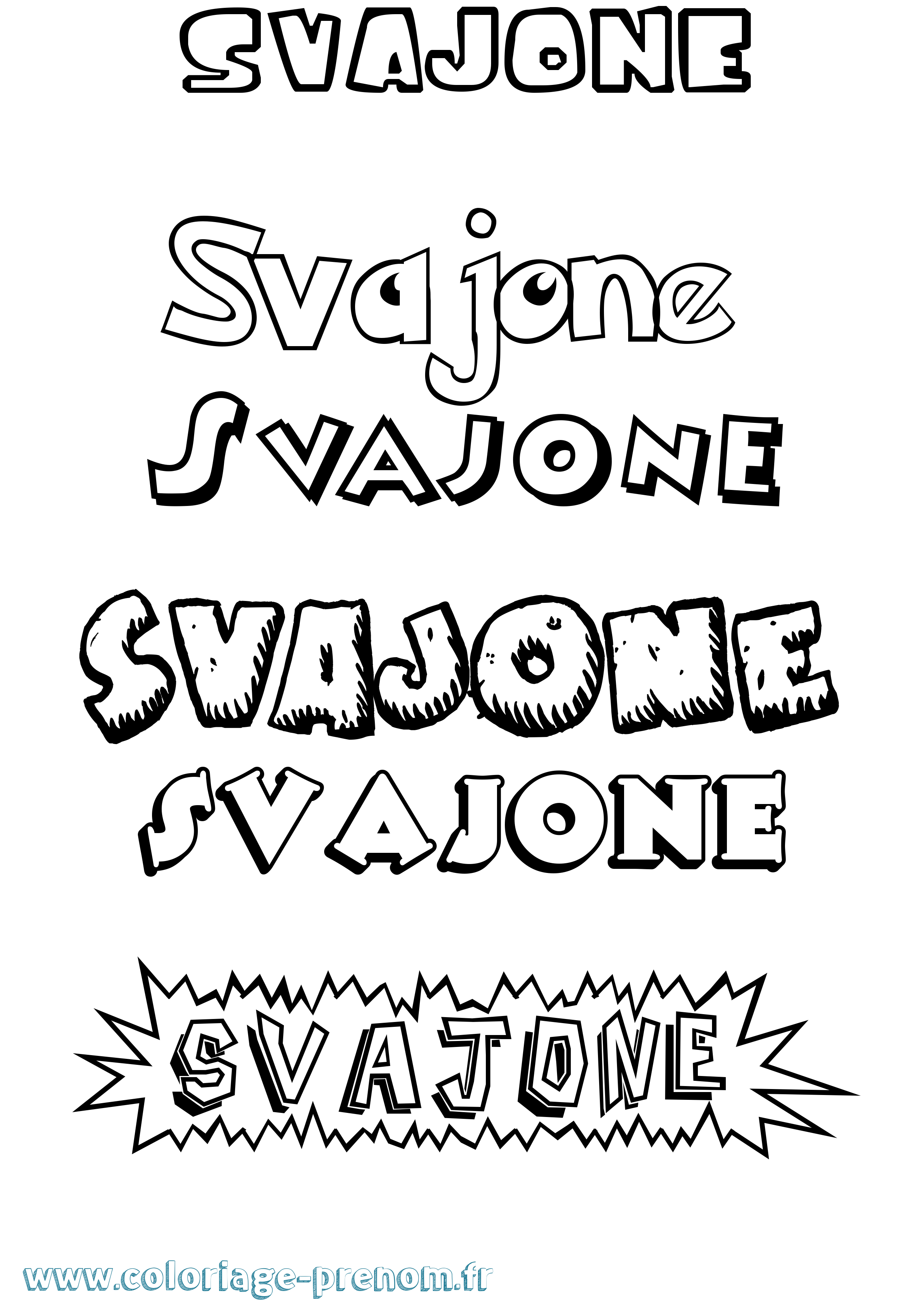 Coloriage Svajone Dessin Animé Coloriage prénom Svajone Dessin Animé