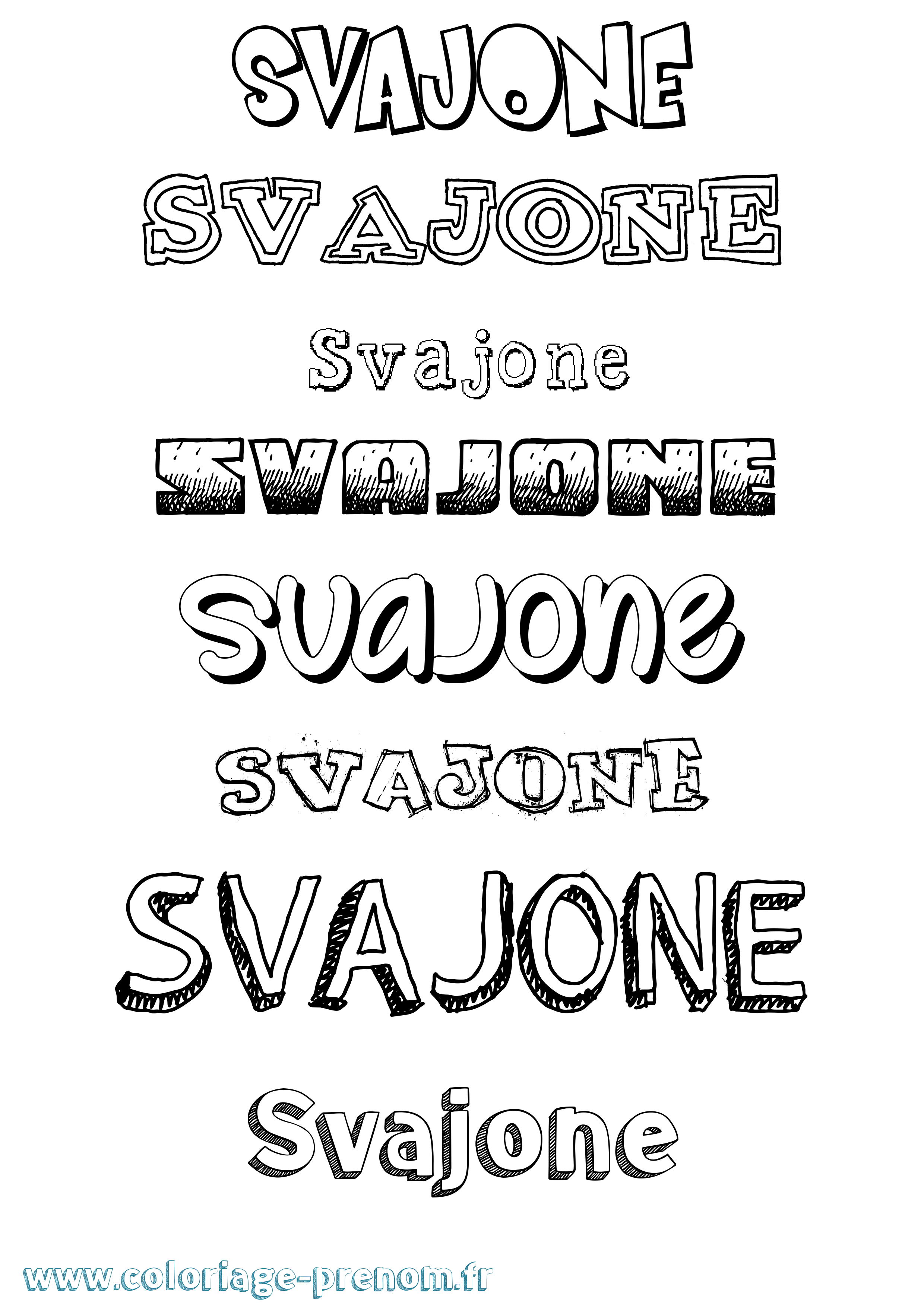 Coloriage Svajone Dessiné Coloriage prénom Svajone Dessiné