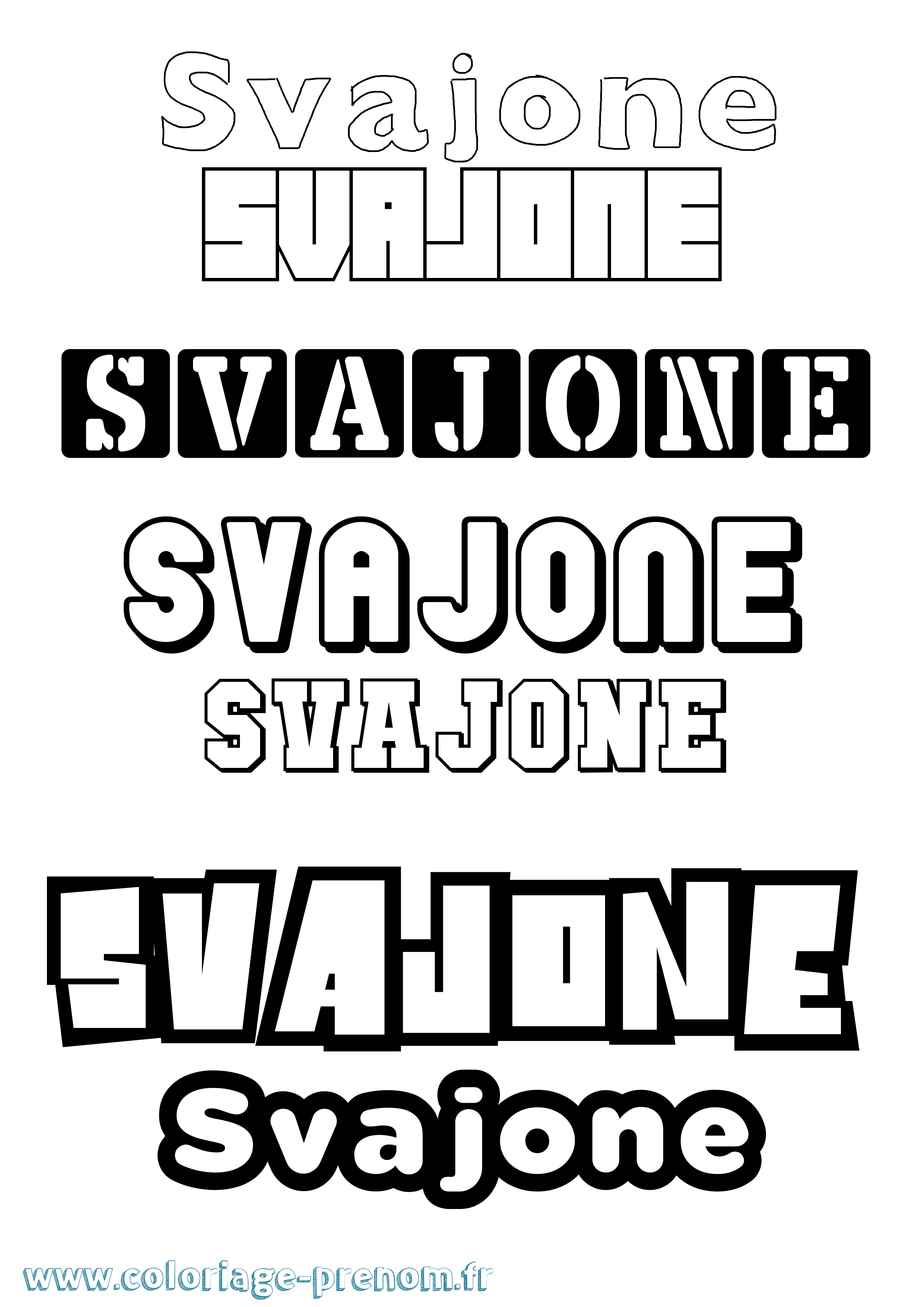 Coloriage Svajone Simple Coloriage prénom Svajone Simple