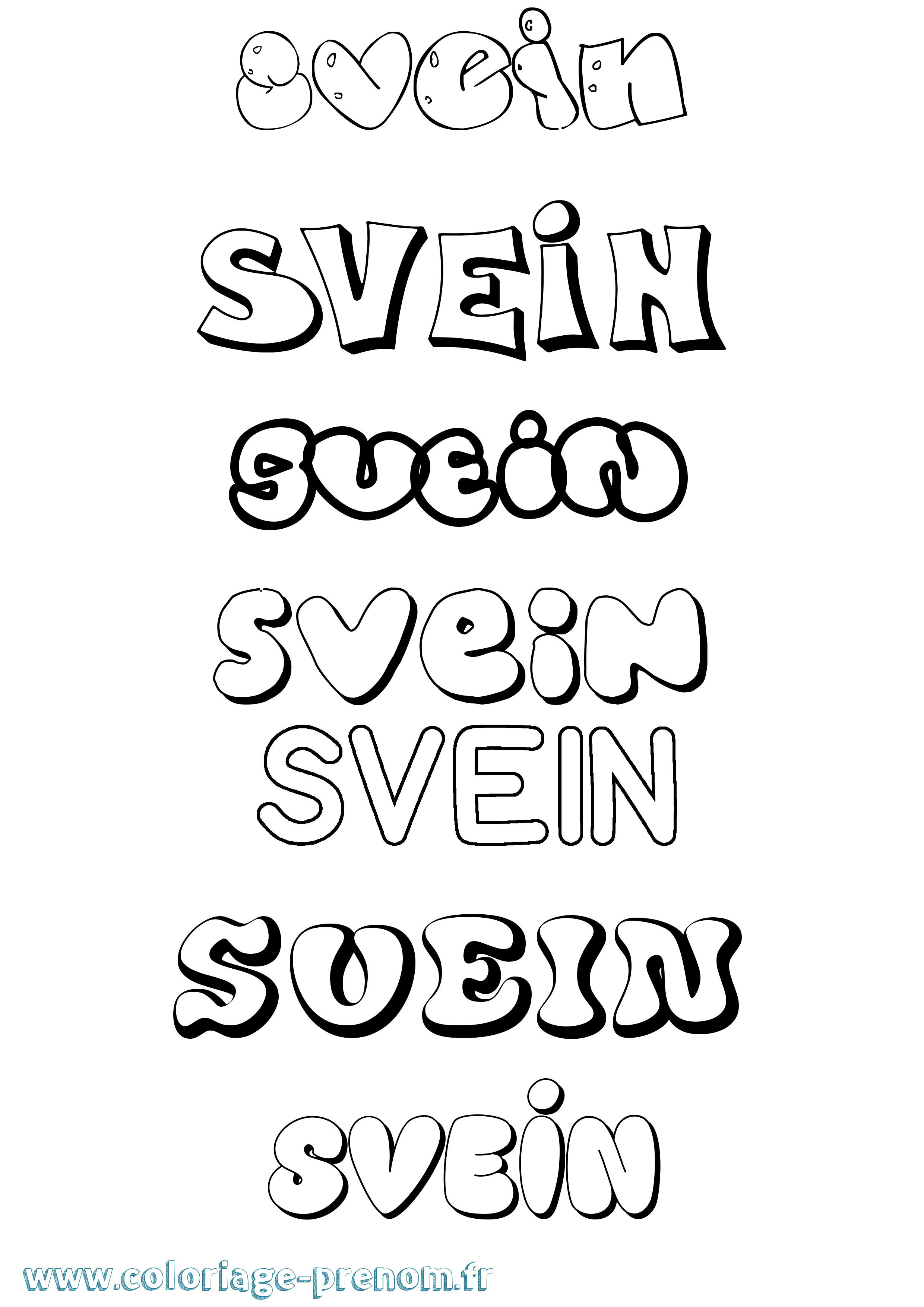 Coloriage Svein Bubble Coloriage prénom Svein Bubble