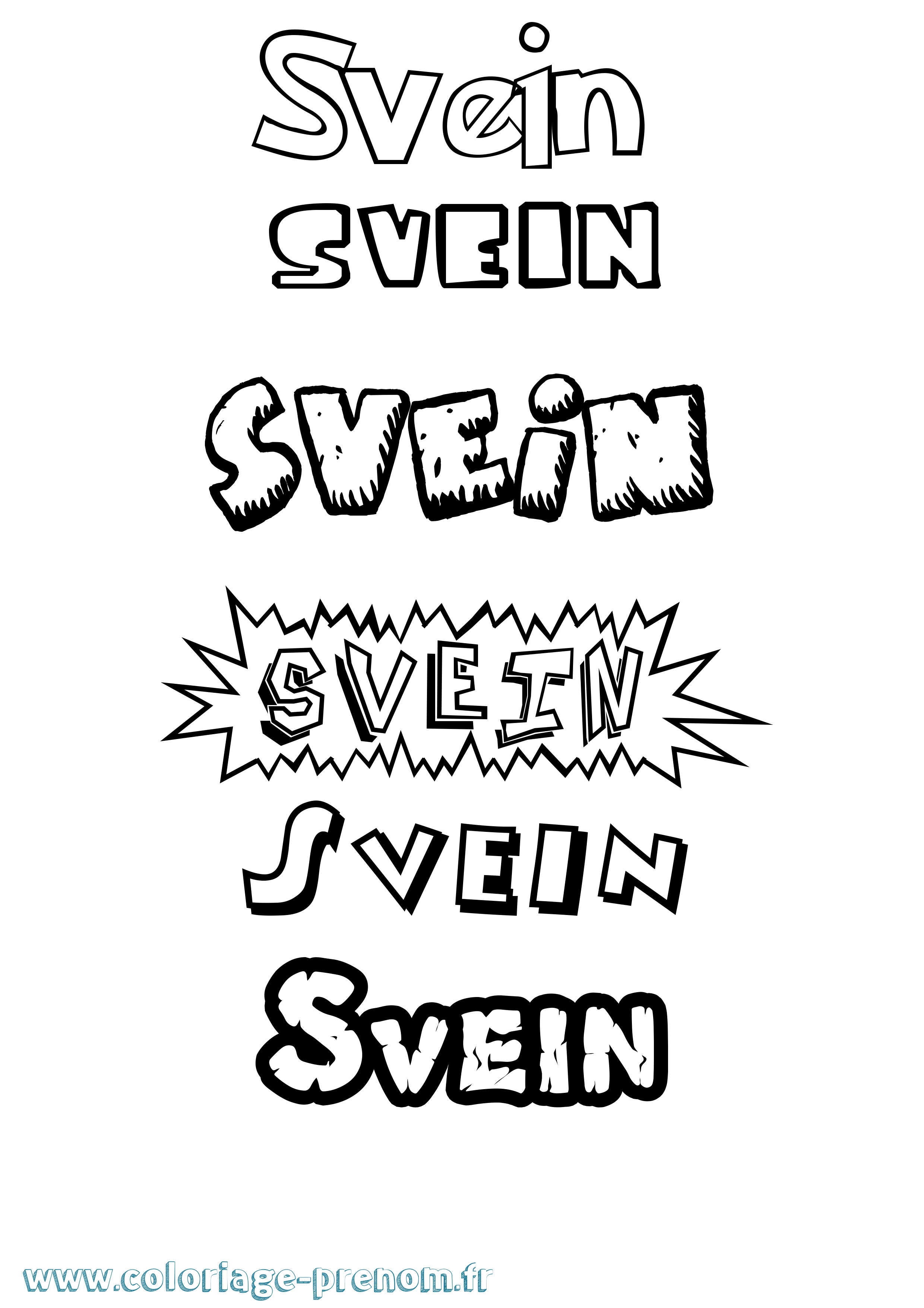 Coloriage Svein Dessin Animé Coloriage prénom Svein Dessin Animé