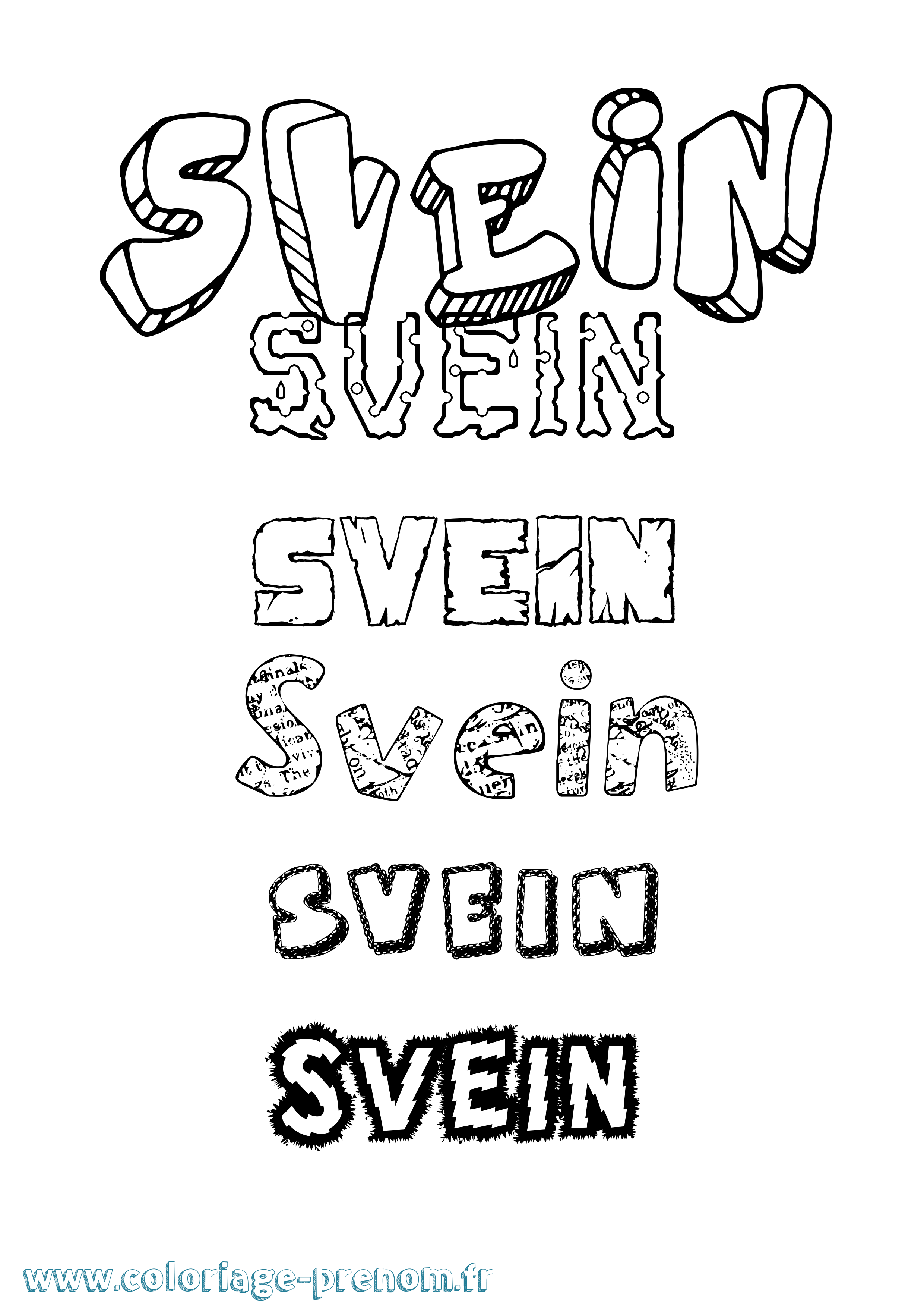 Coloriage Svein Destructuré Coloriage prénom Svein Destructuré