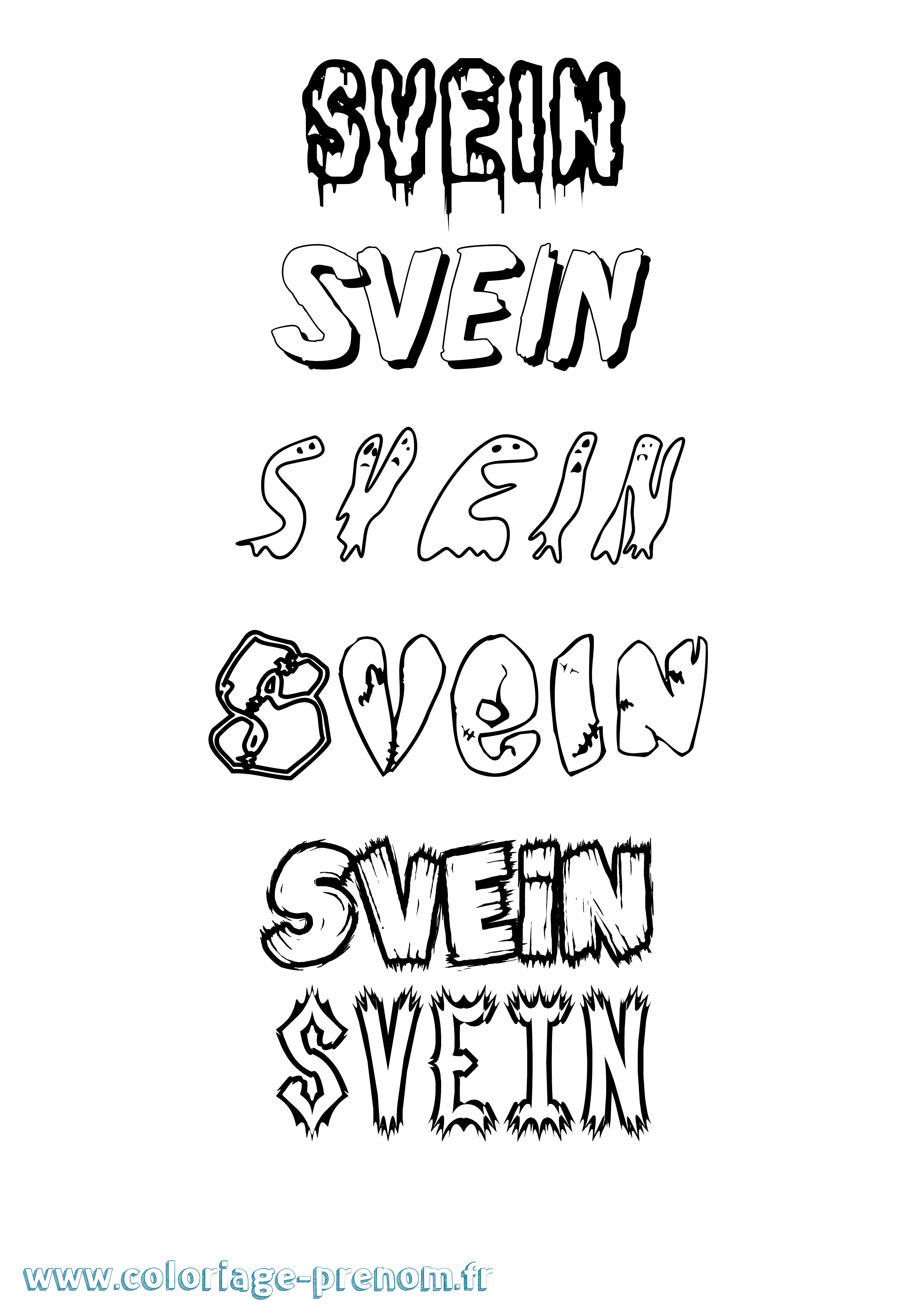 Coloriage Svein Frisson Coloriage prénom Svein Frisson