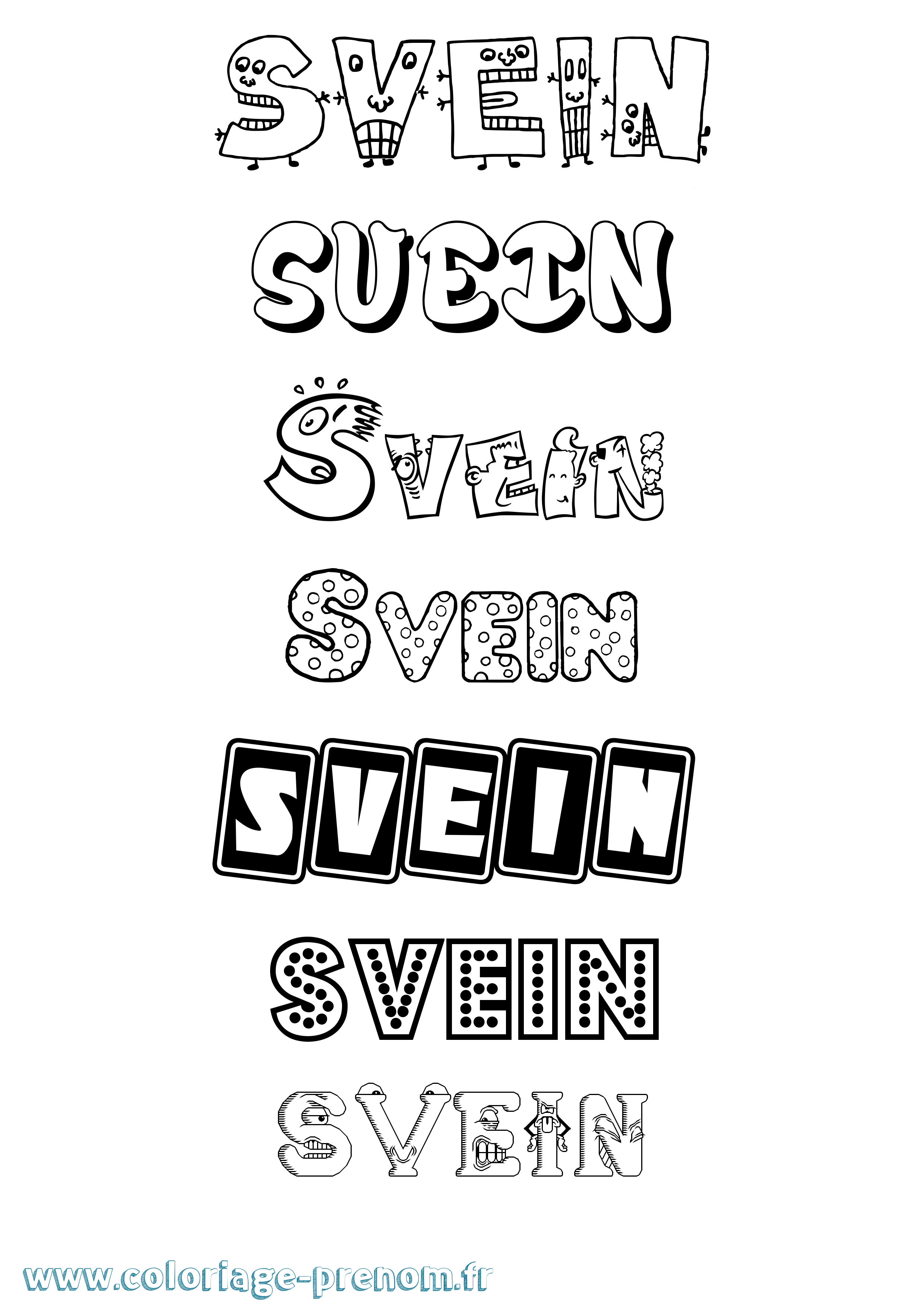 Coloriage Svein Fun Coloriage prénom Svein Fun