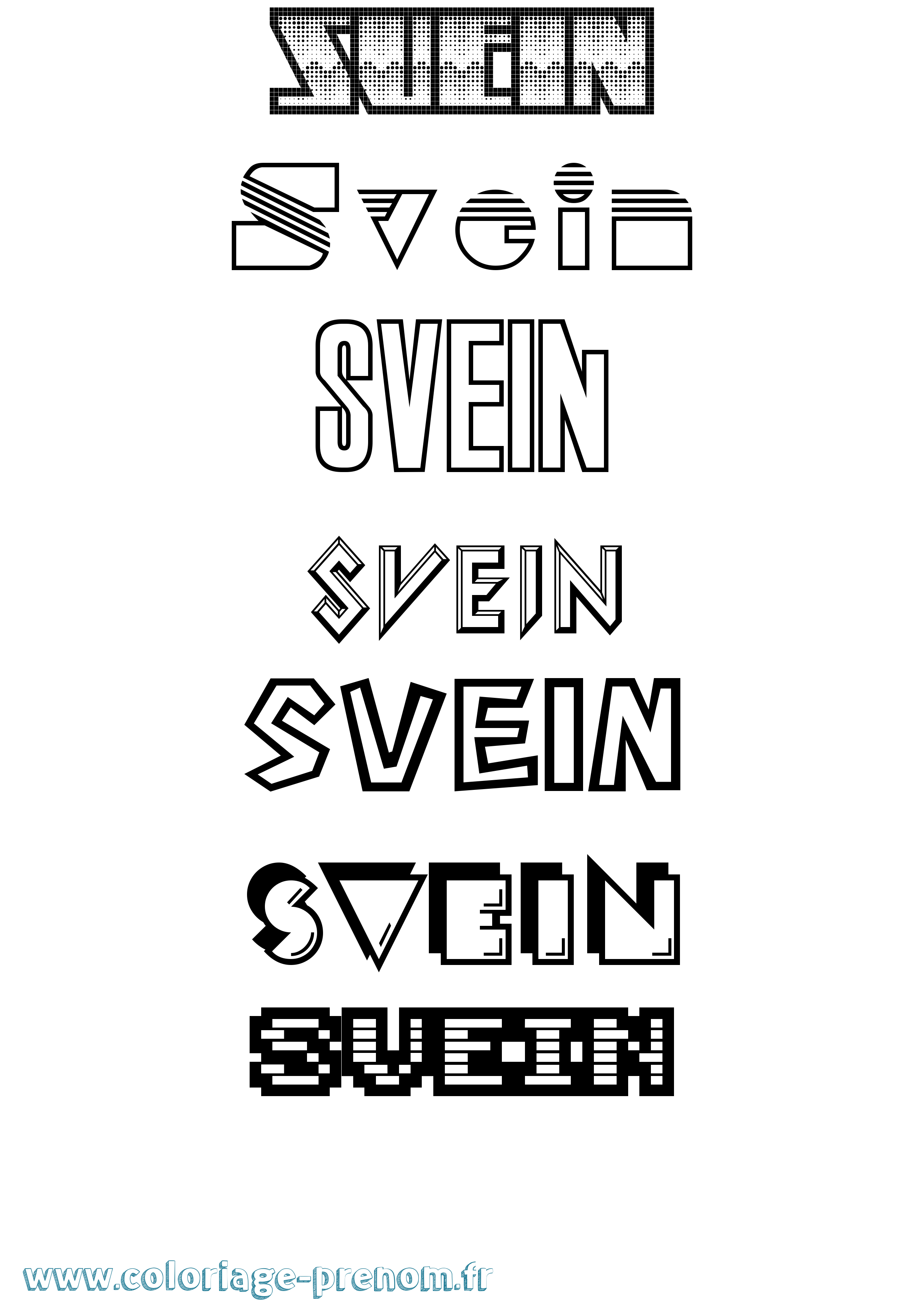 Coloriage Svein Jeux Vidéos Coloriage prénom Svein Jeux Vidéos