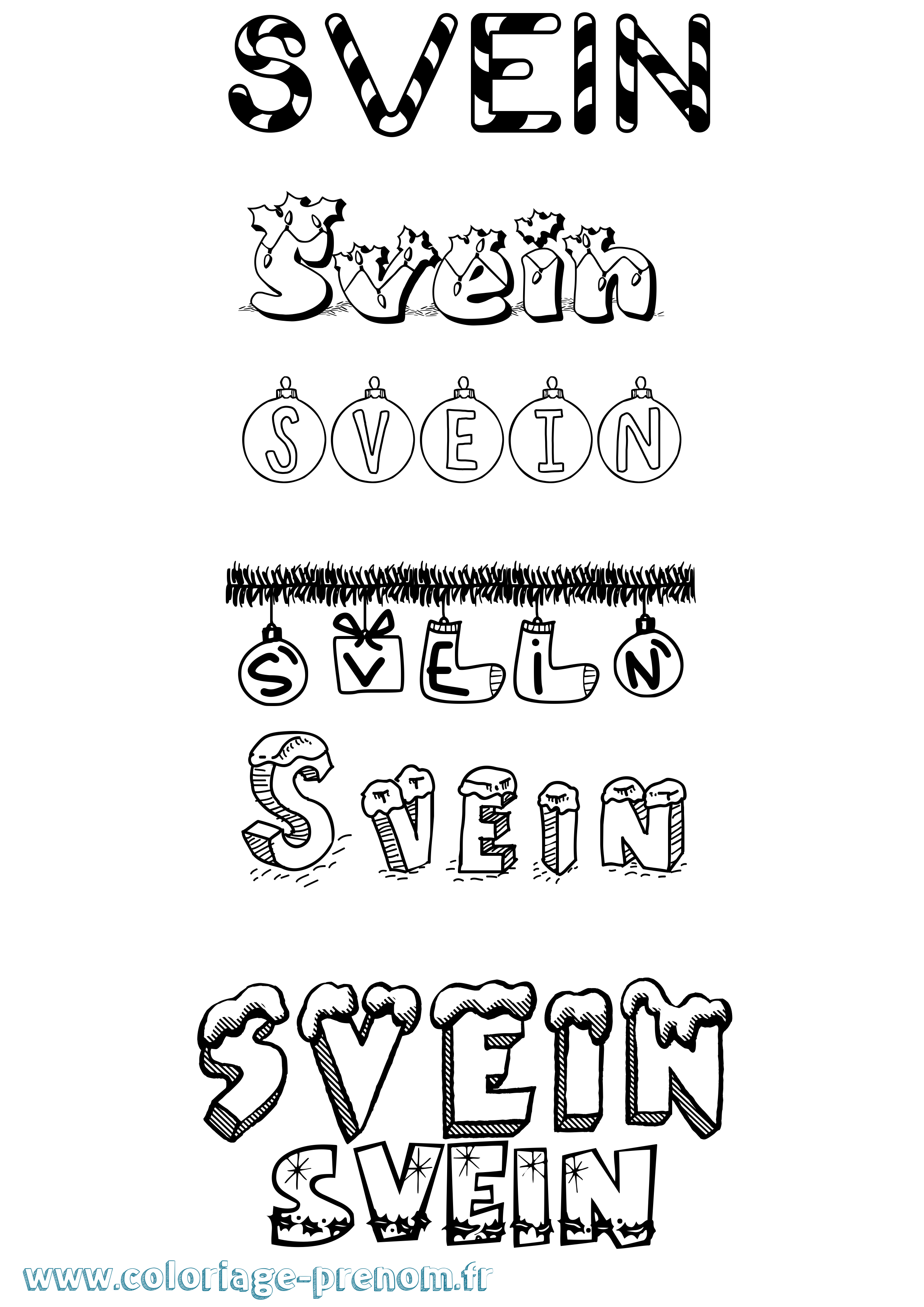 Coloriage Svein Noël Coloriage prénom Svein Noël