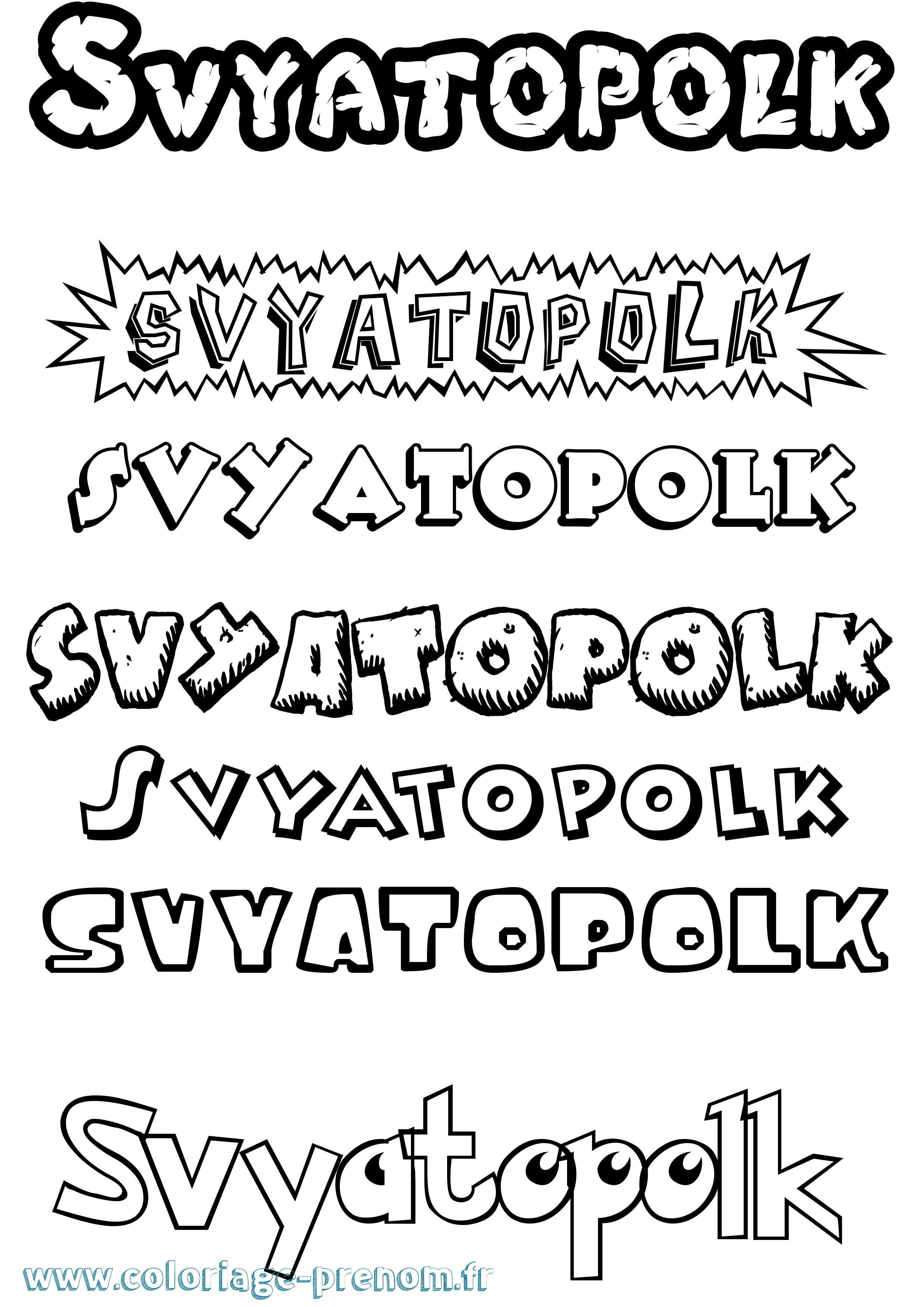 Coloriage Svyatopolk Dessin Animé Coloriage prénom Svyatopolk Dessin Animé