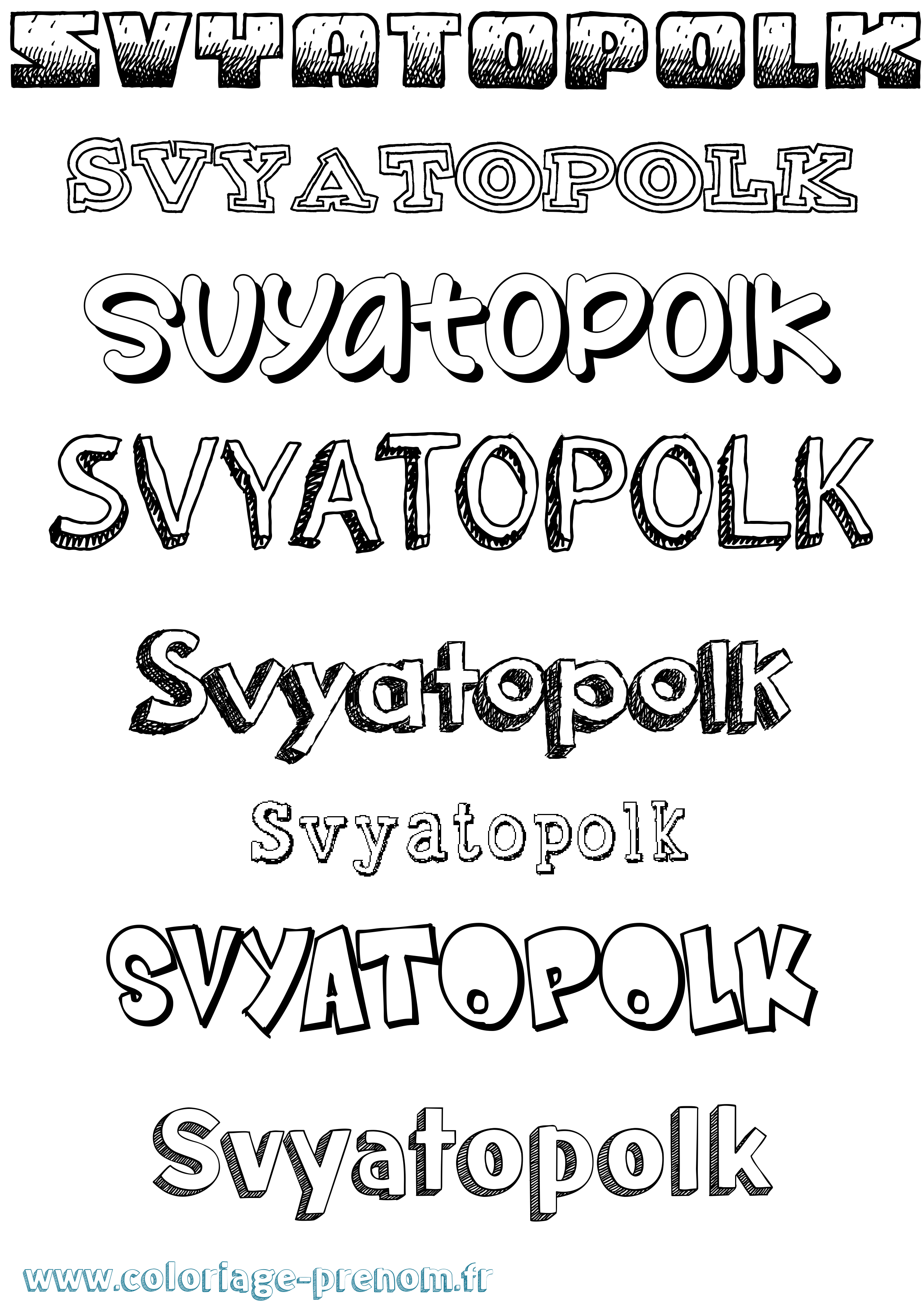 Coloriage Svyatopolk Dessiné Coloriage prénom Svyatopolk Dessiné