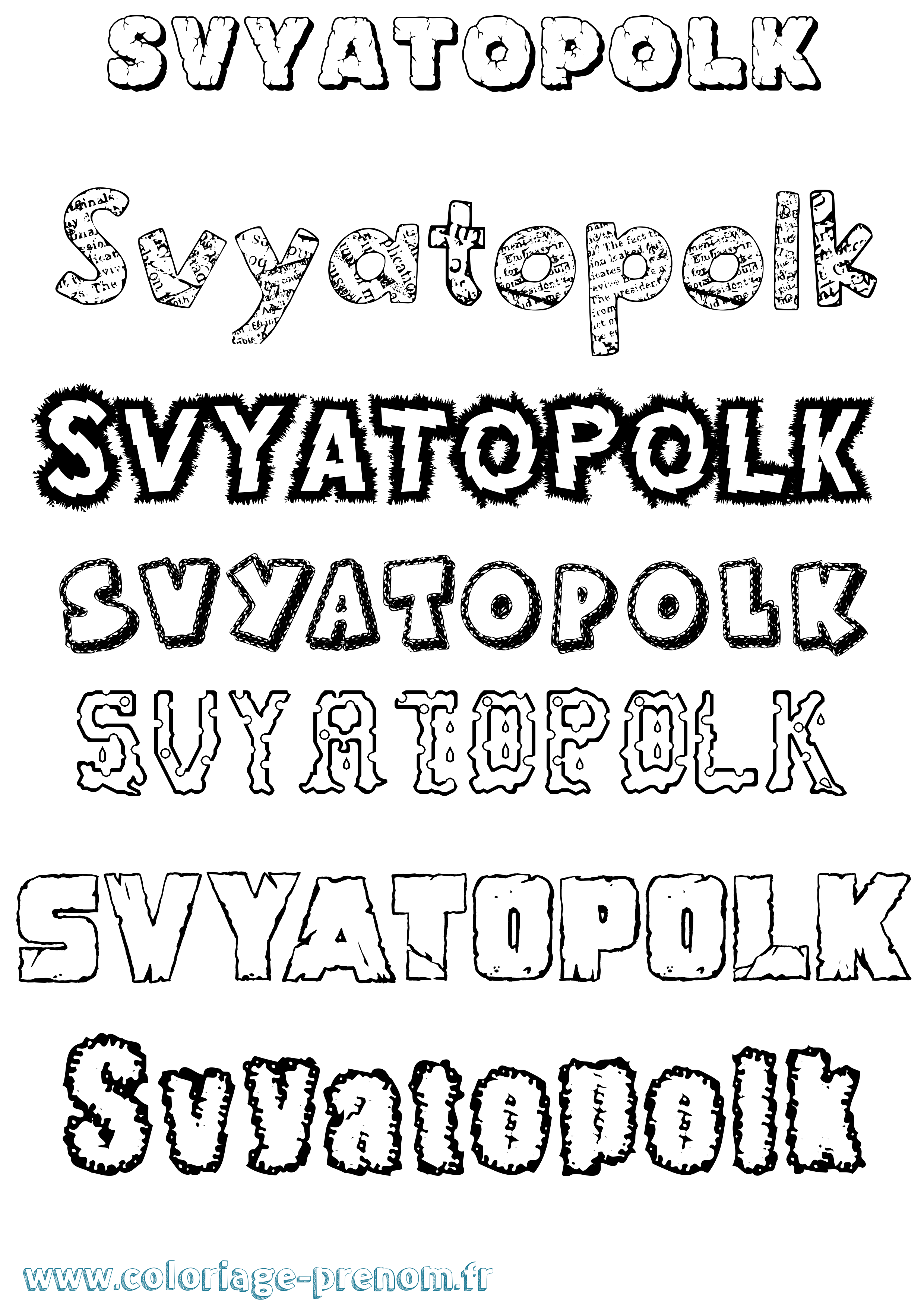 Coloriage Svyatopolk Destructuré Coloriage prénom Svyatopolk Destructuré