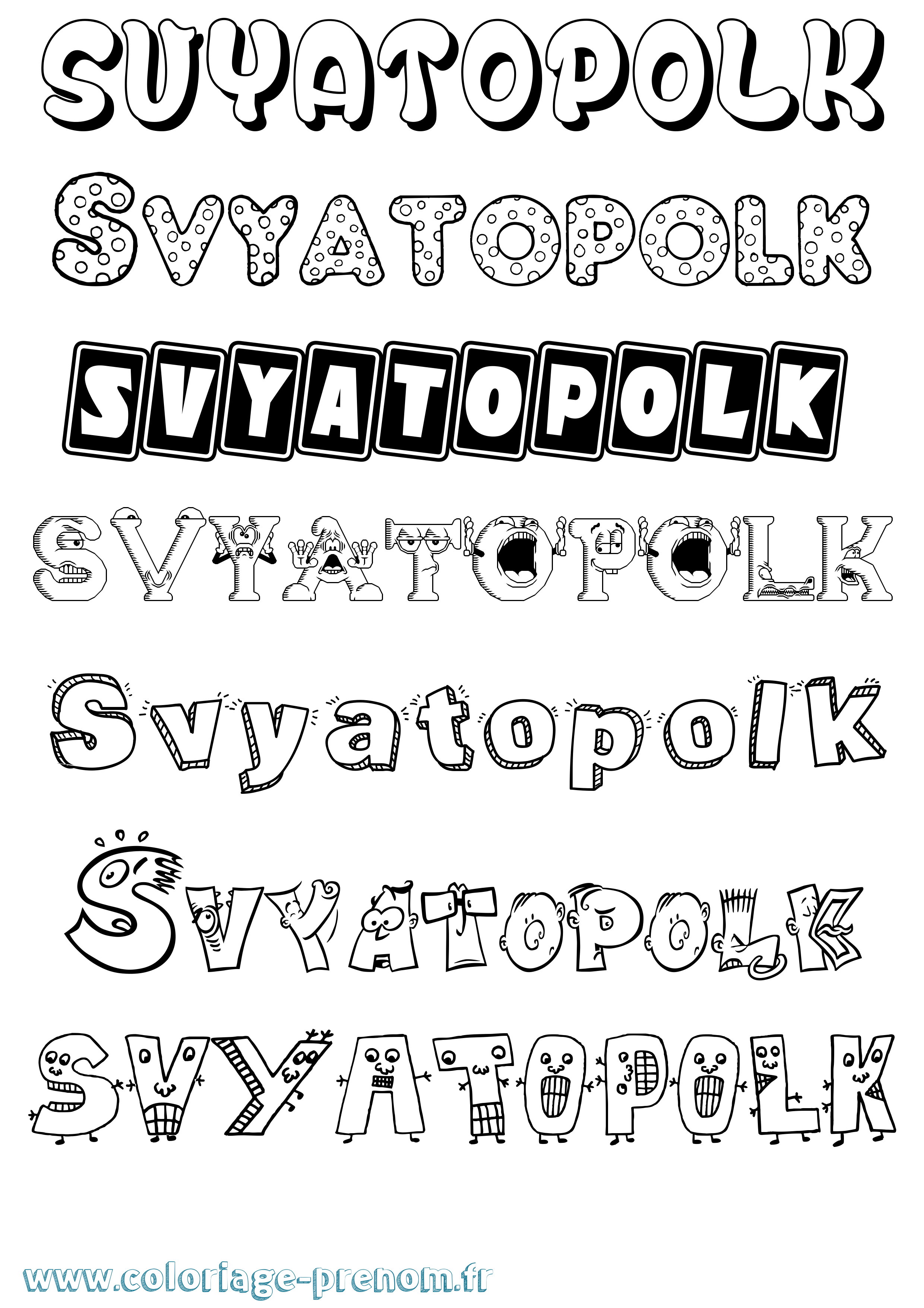 Coloriage Svyatopolk Fun Coloriage prénom Svyatopolk Fun