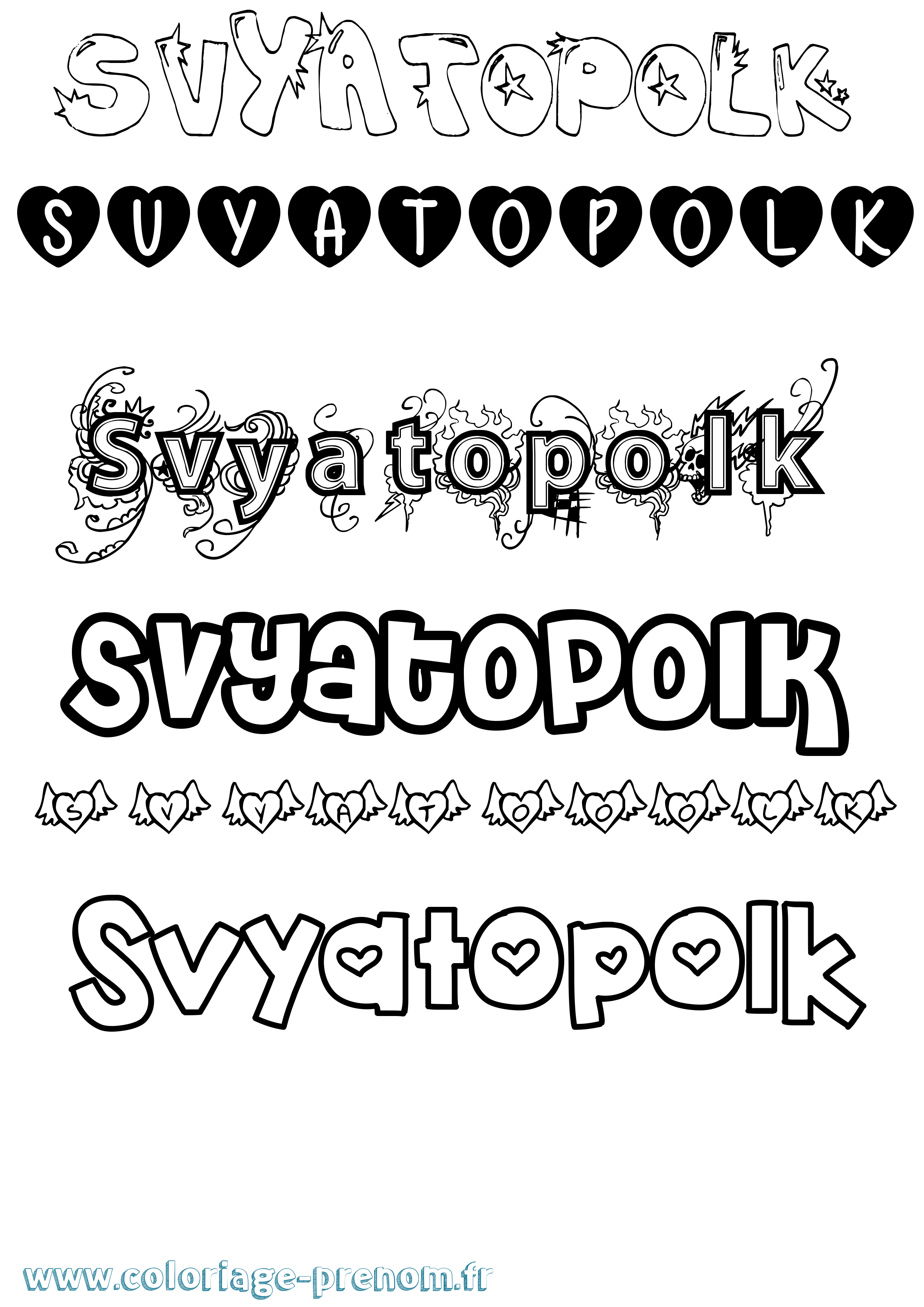Coloriage Svyatopolk Girly Coloriage prénom Svyatopolk Girly