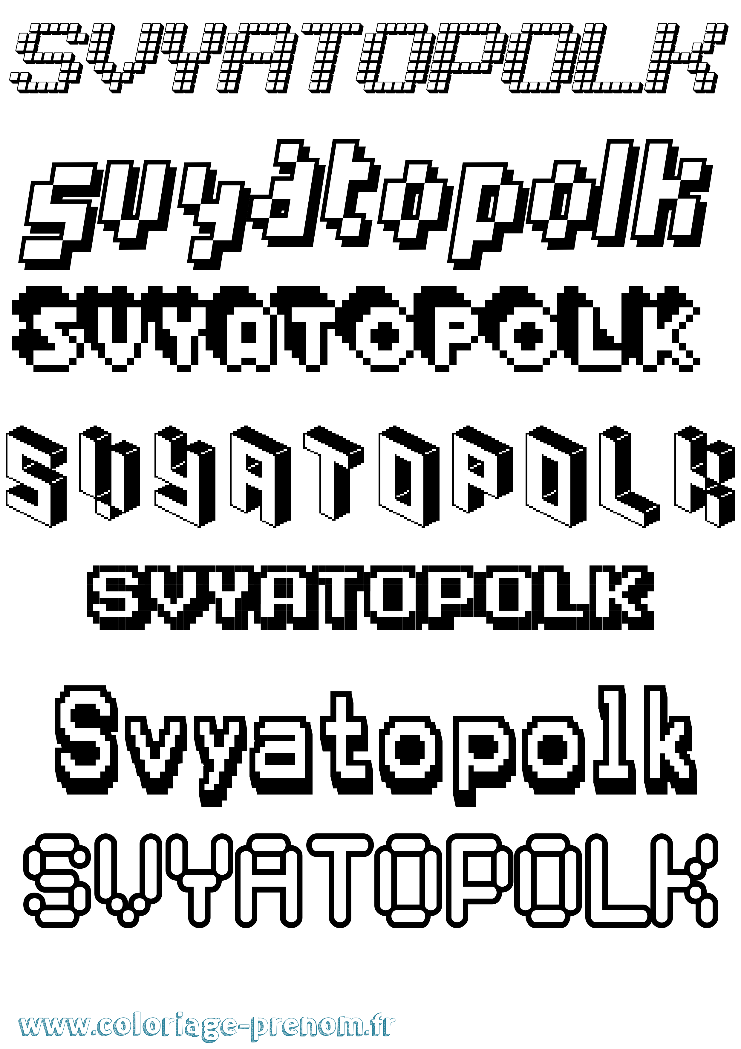 Coloriage Svyatopolk Pixel Coloriage prénom Svyatopolk Pixel