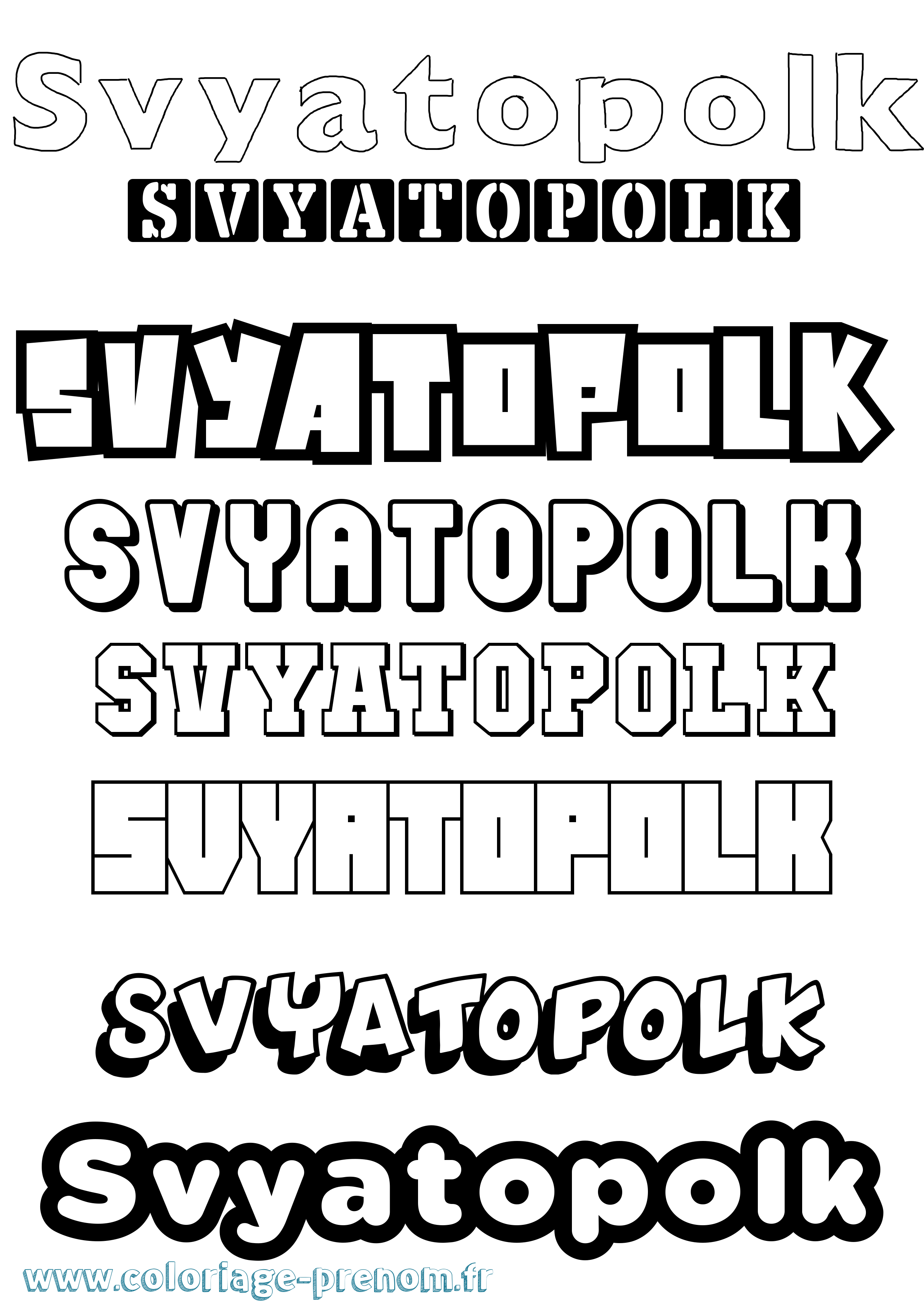 Coloriage Svyatopolk Simple Coloriage prénom Svyatopolk Simple