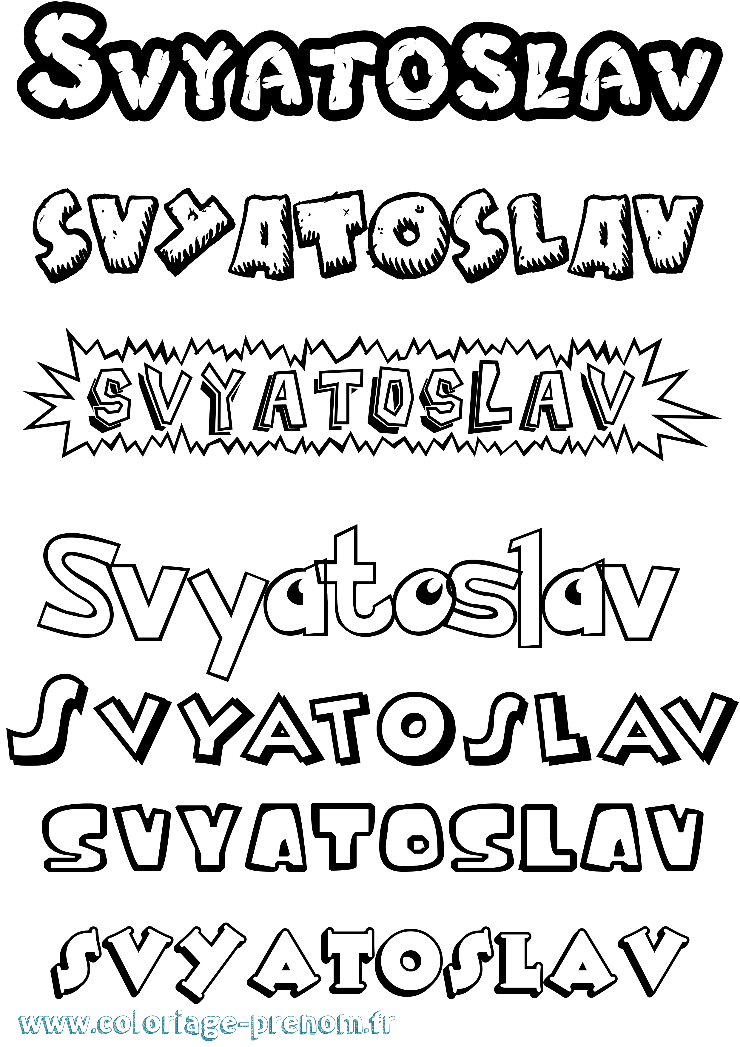 Coloriage Svyatoslav Dessin Animé Coloriage prénom Svyatoslav Dessin Animé