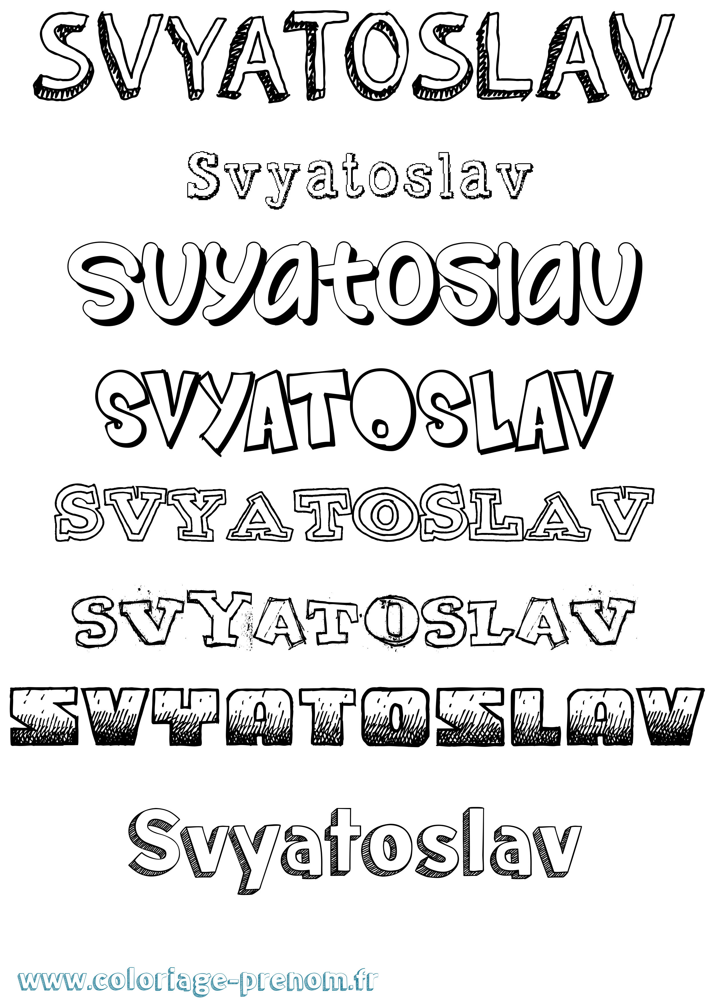 Coloriage Svyatoslav Dessiné Coloriage prénom Svyatoslav Dessiné