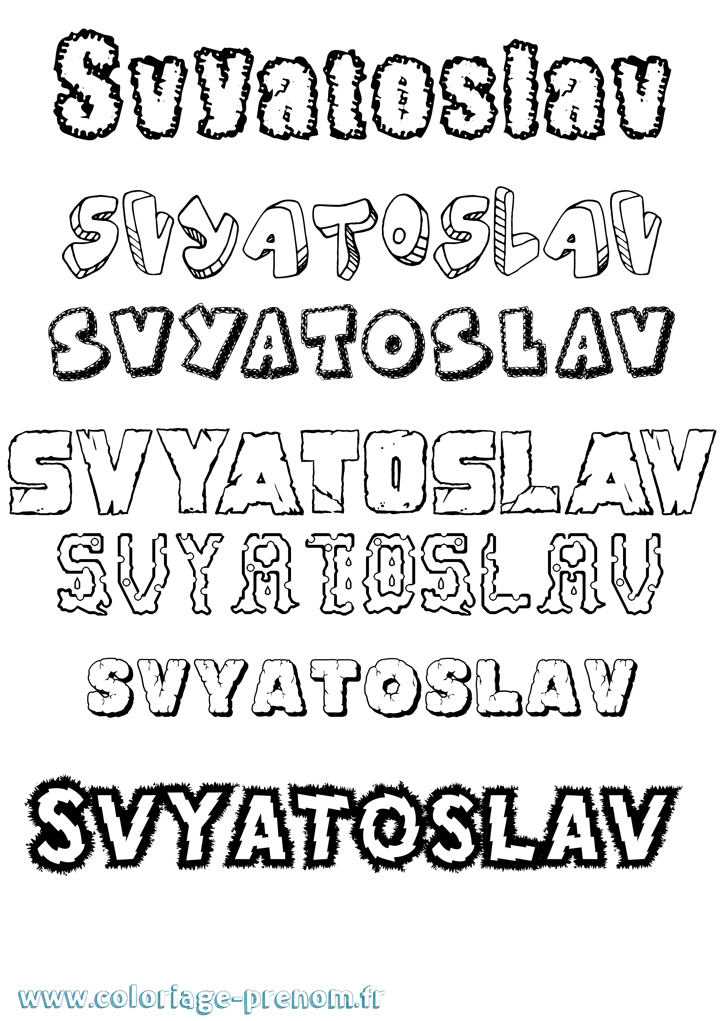 Coloriage Svyatoslav Destructuré Coloriage prénom Svyatoslav Destructuré
