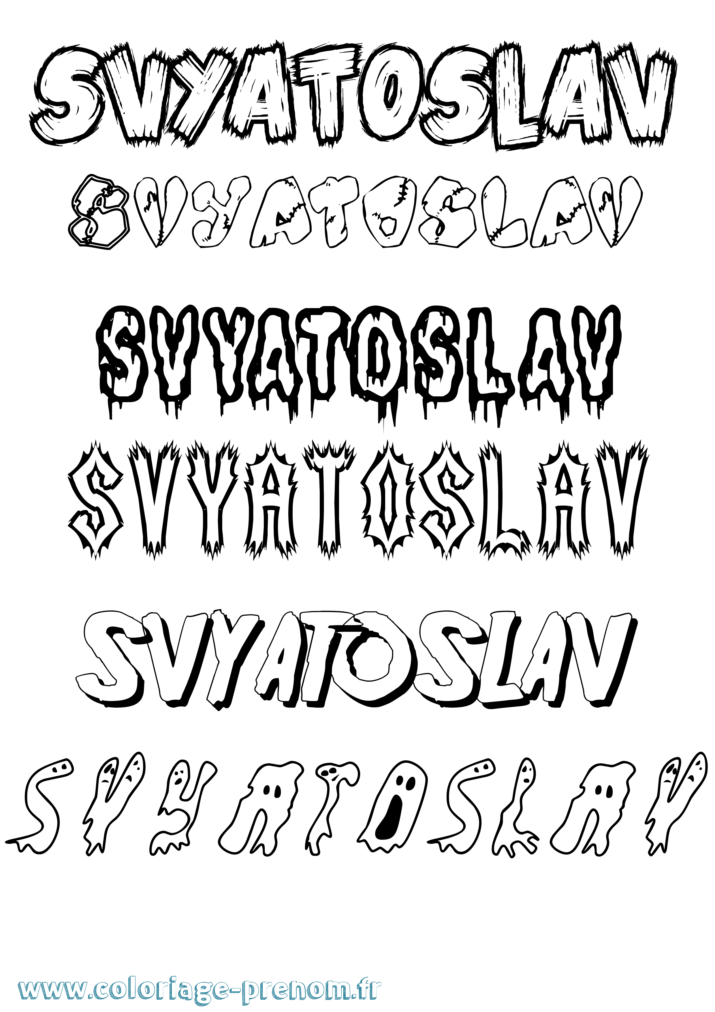 Coloriage Svyatoslav Frisson Coloriage prénom Svyatoslav Frisson