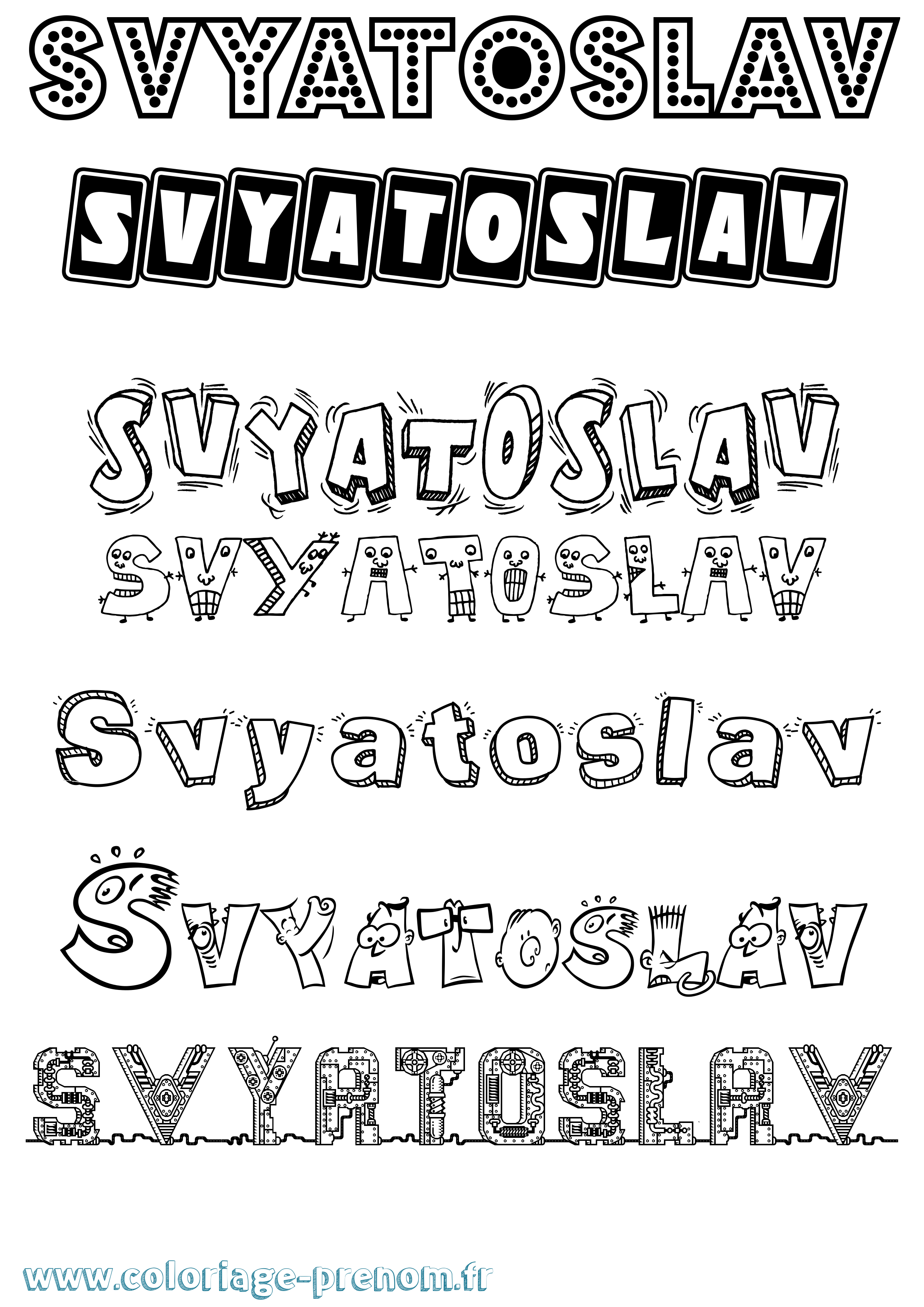 Coloriage Svyatoslav Fun Coloriage prénom Svyatoslav Fun