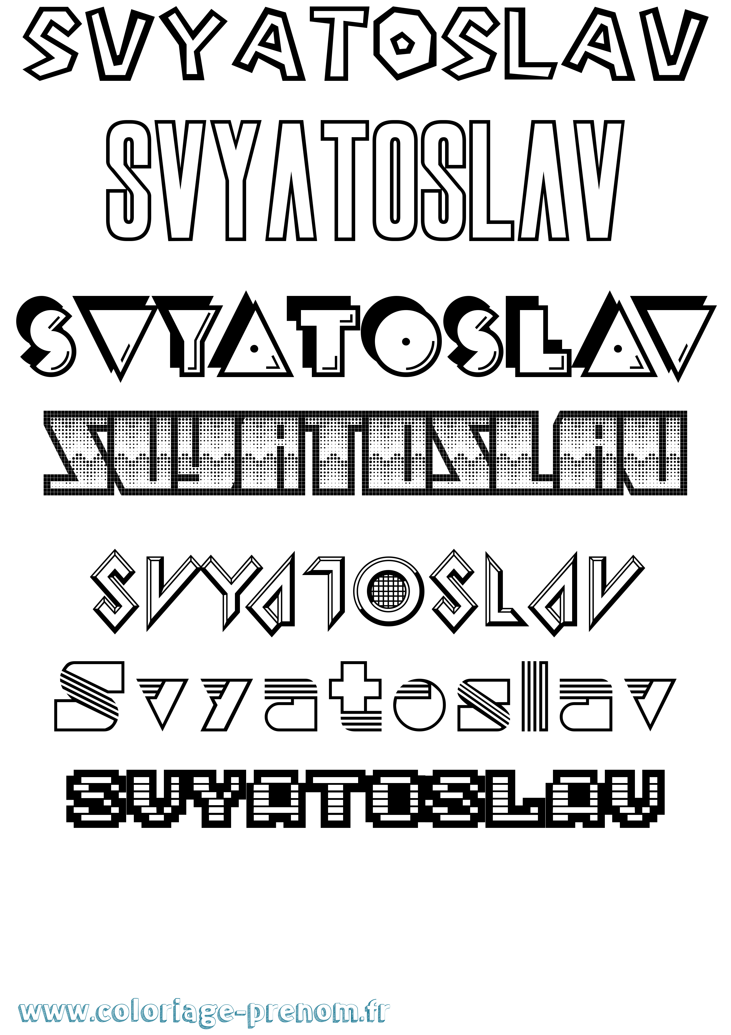 Coloriage Svyatoslav Jeux Vidéos Coloriage prénom Svyatoslav Jeux Vidéos