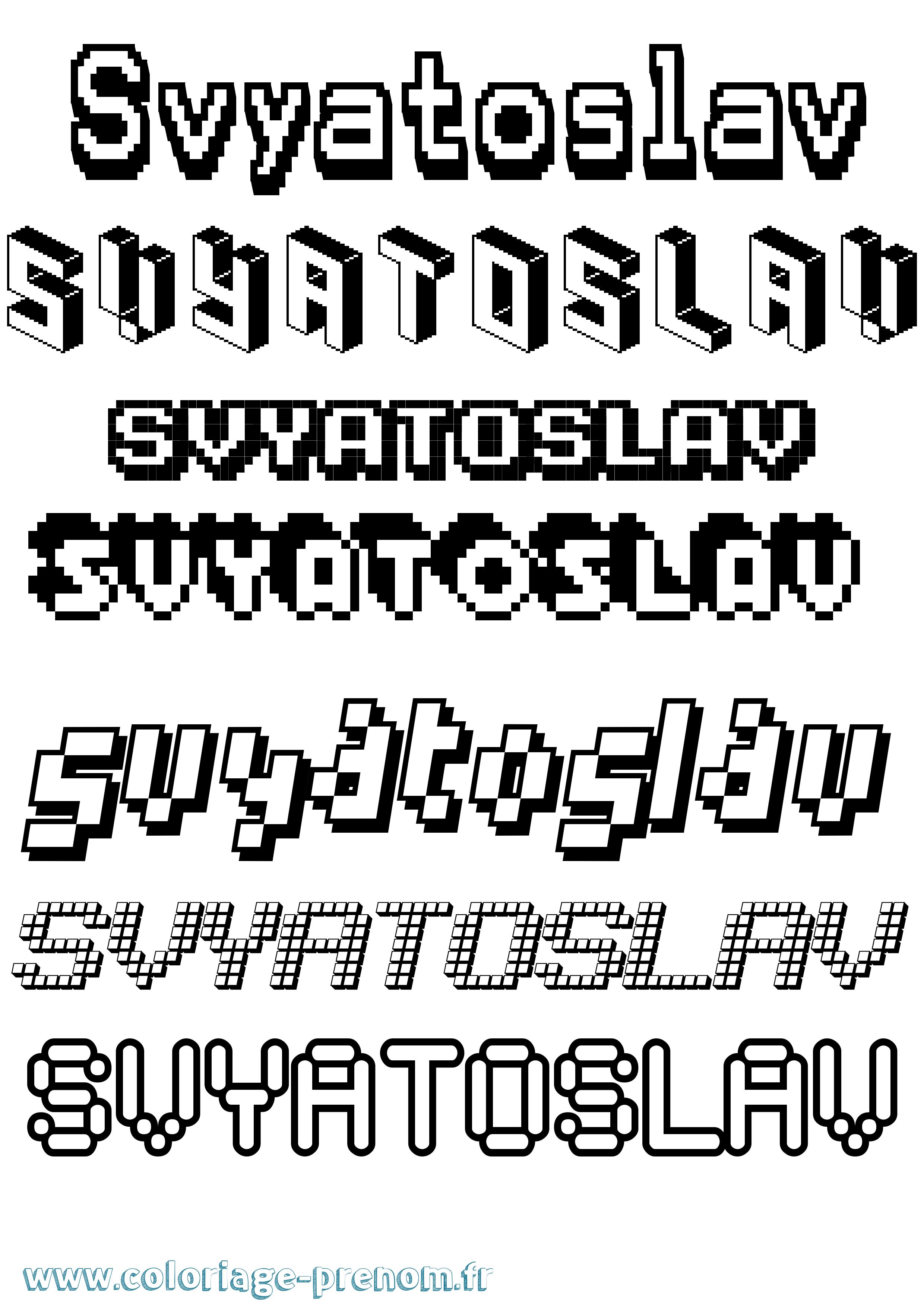 Coloriage Svyatoslav Pixel Coloriage prénom Svyatoslav Pixel