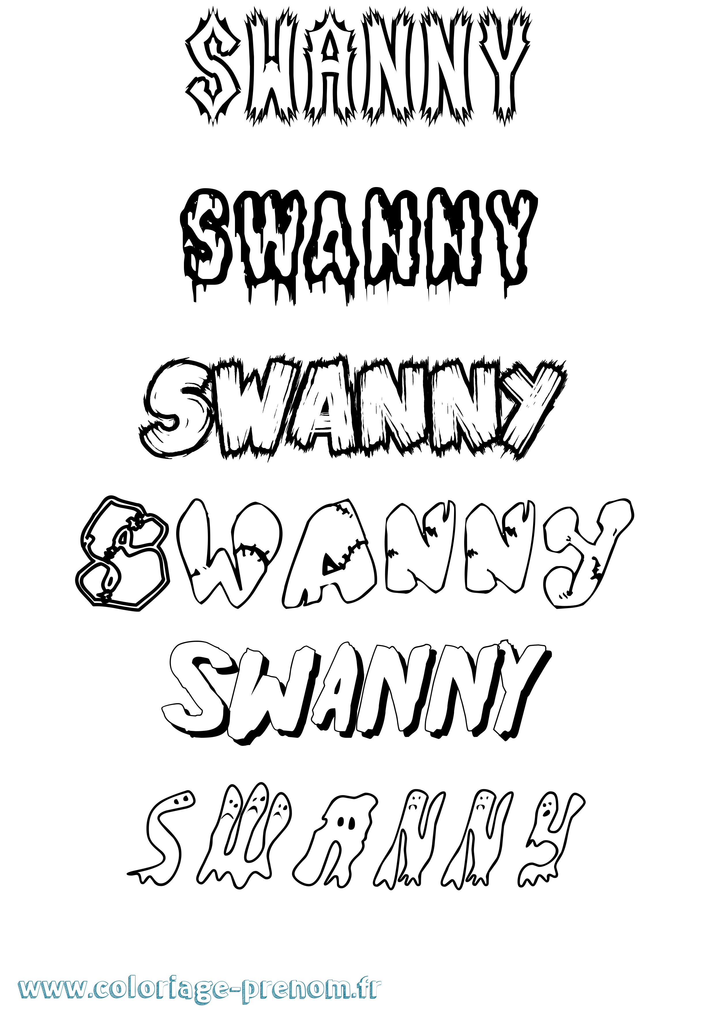 Coloriage Swanny Frisson Coloriage prénom Swanny Frisson