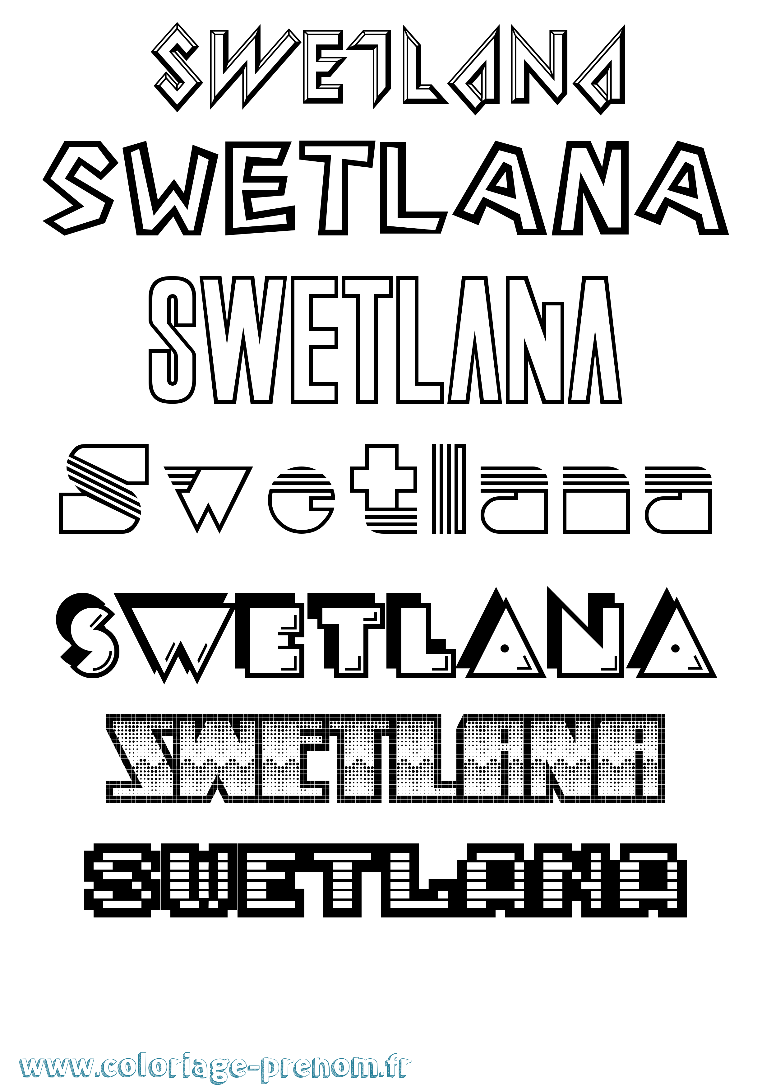 Coloriage Swetlana Jeux Vidéos Coloriage prénom Swetlana Jeux Vidéos