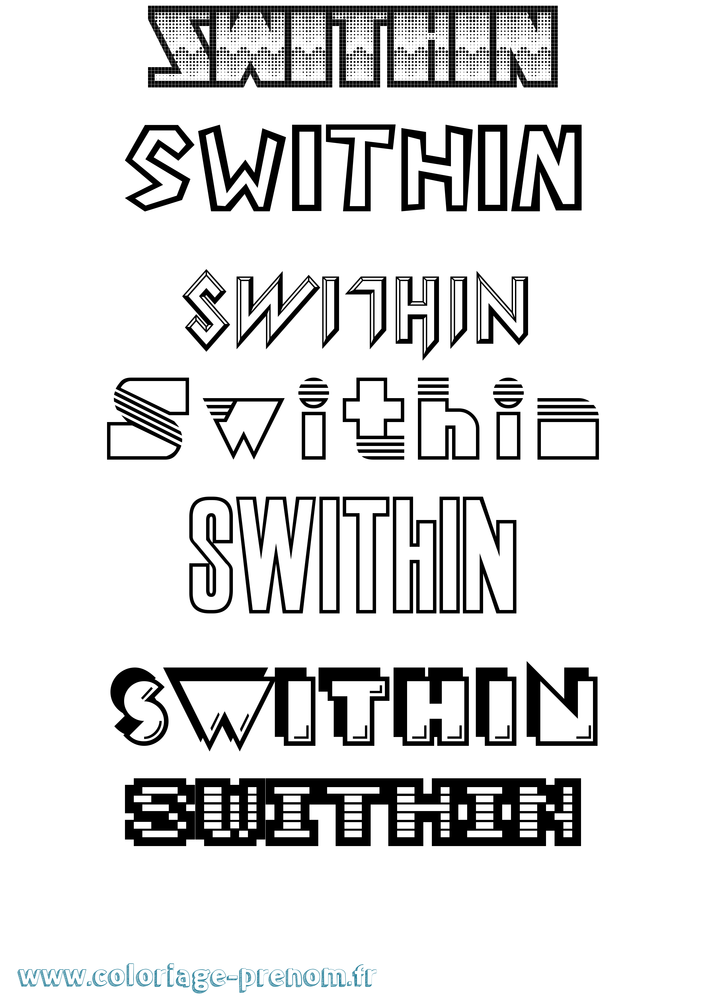 Coloriage Swithin Jeux Vidéos Coloriage prénom Swithin Jeux Vidéos