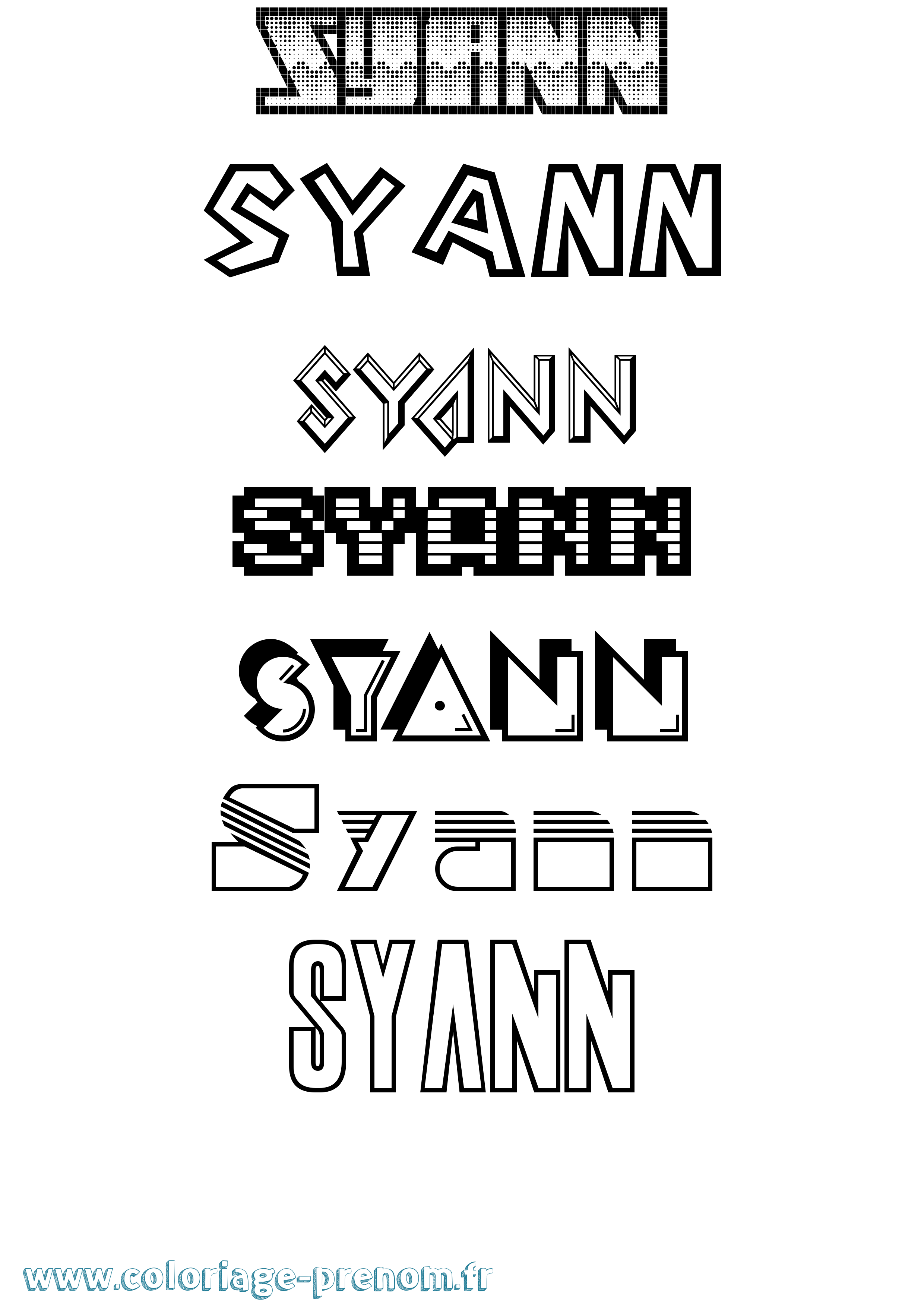 Coloriage Syann Jeux Vidéos Coloriage prénom Syann Jeux Vidéos