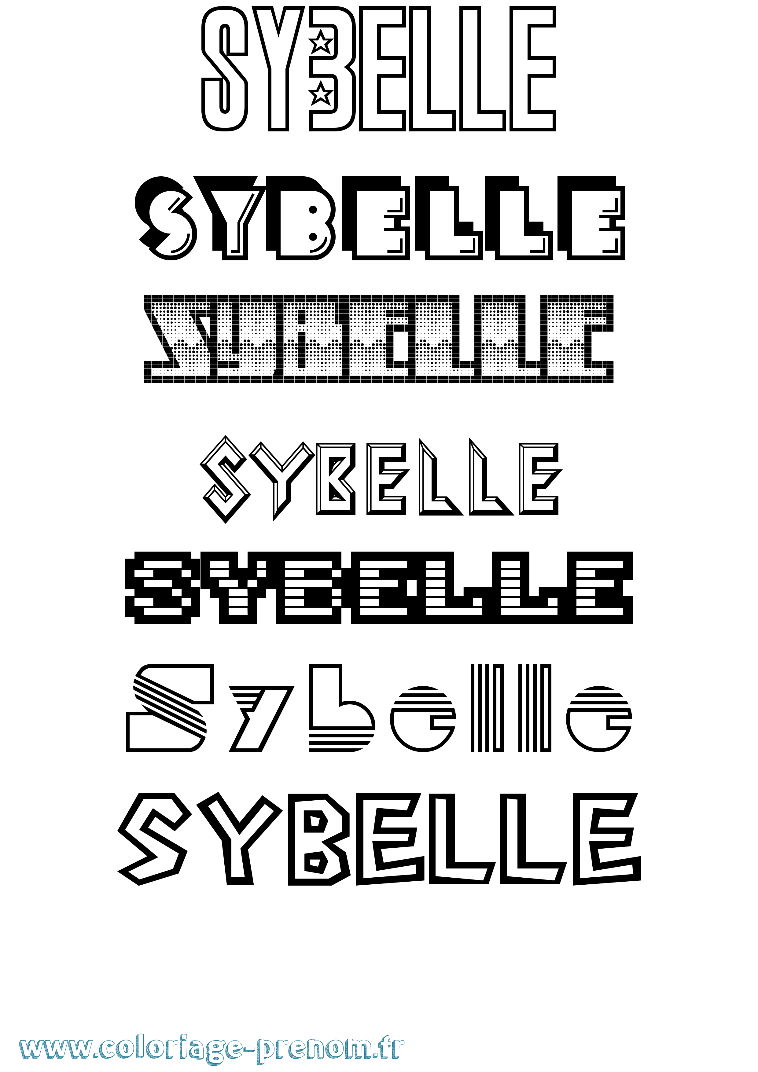 Coloriage Sybelle Jeux Vidéos Coloriage prénom Sybelle Jeux Vidéos