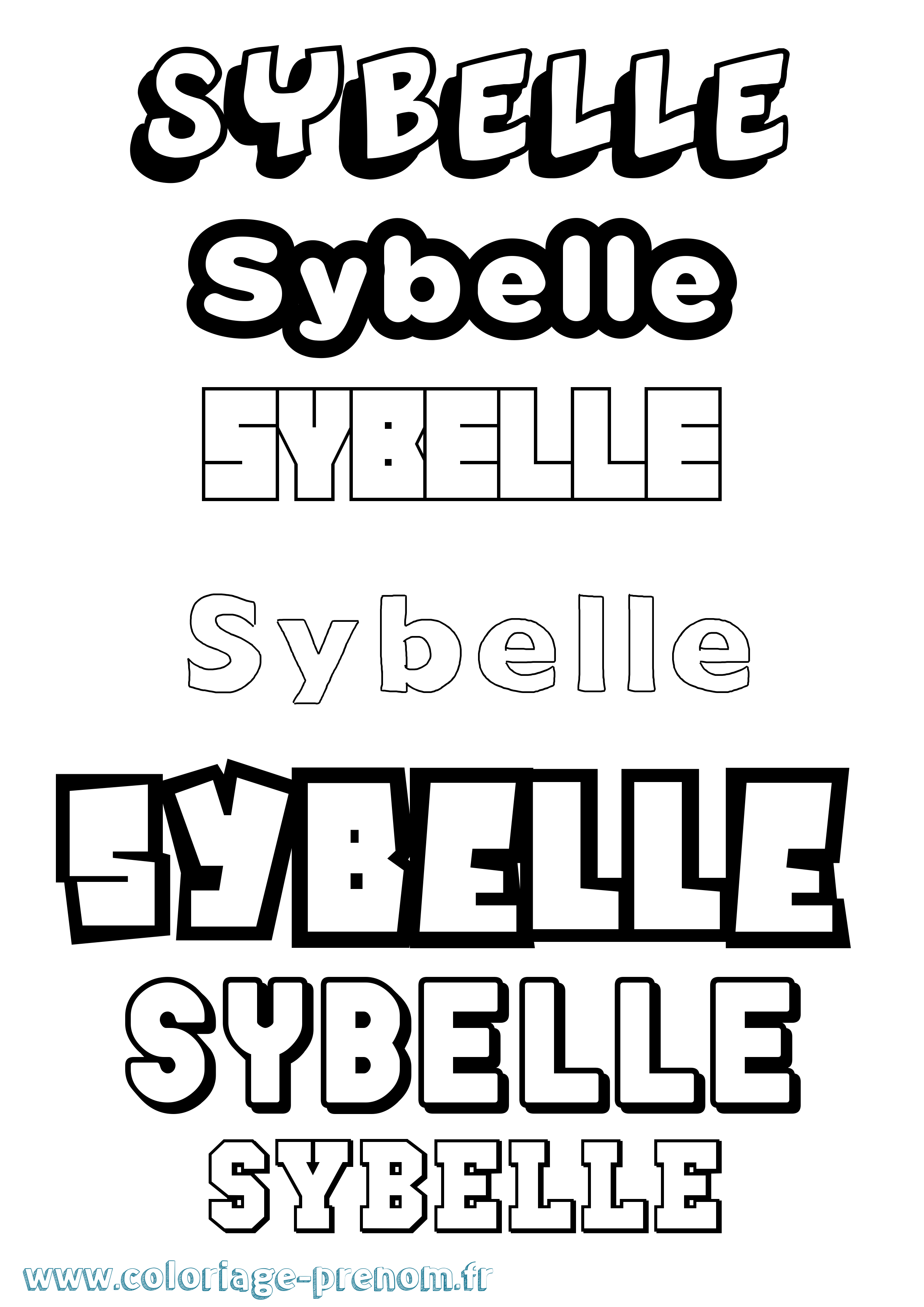 Coloriage Sybelle Simple Coloriage prénom Sybelle Simple
