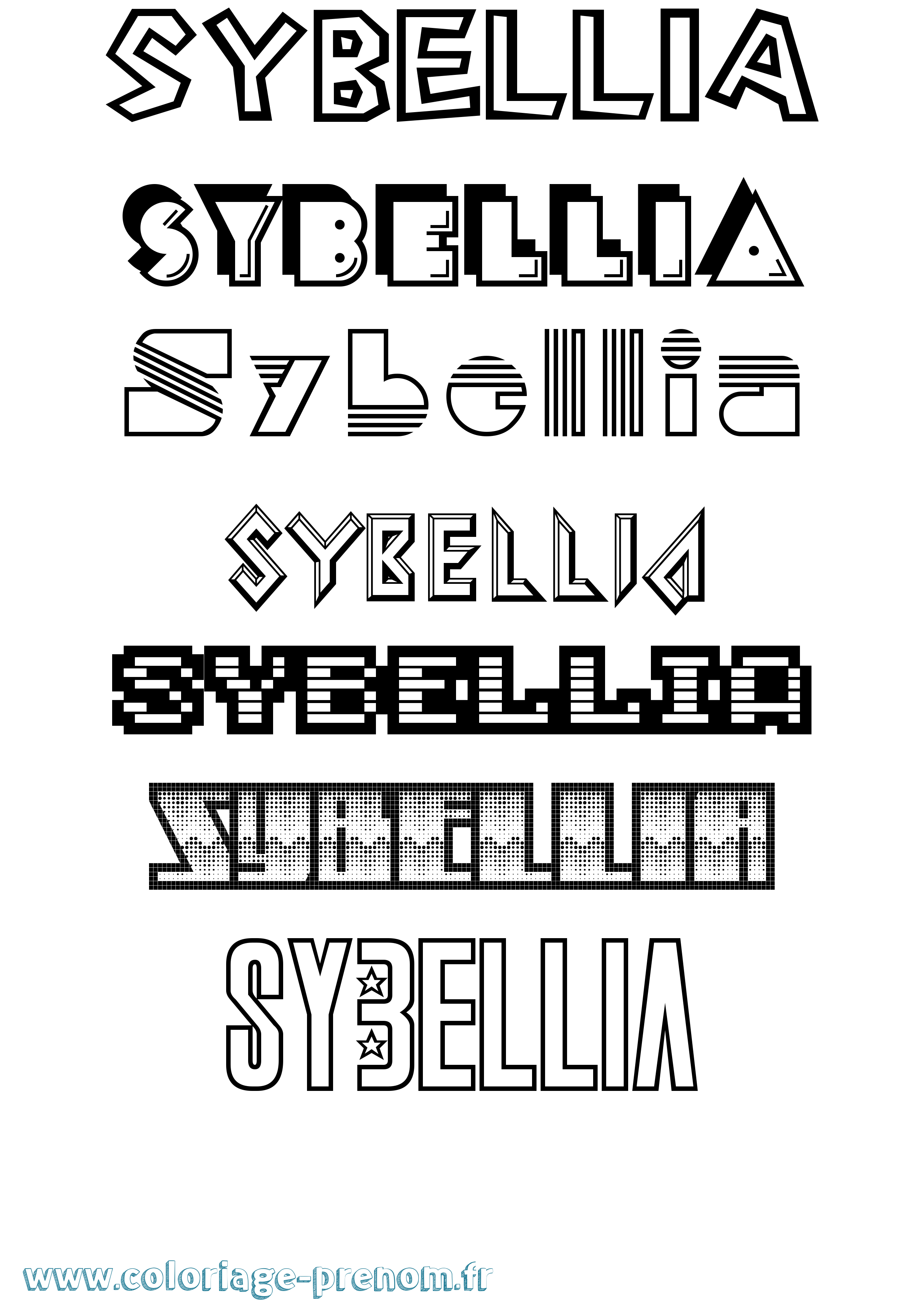 Coloriage Sybellia Jeux Vidéos Coloriage prénom Sybellia Jeux Vidéos