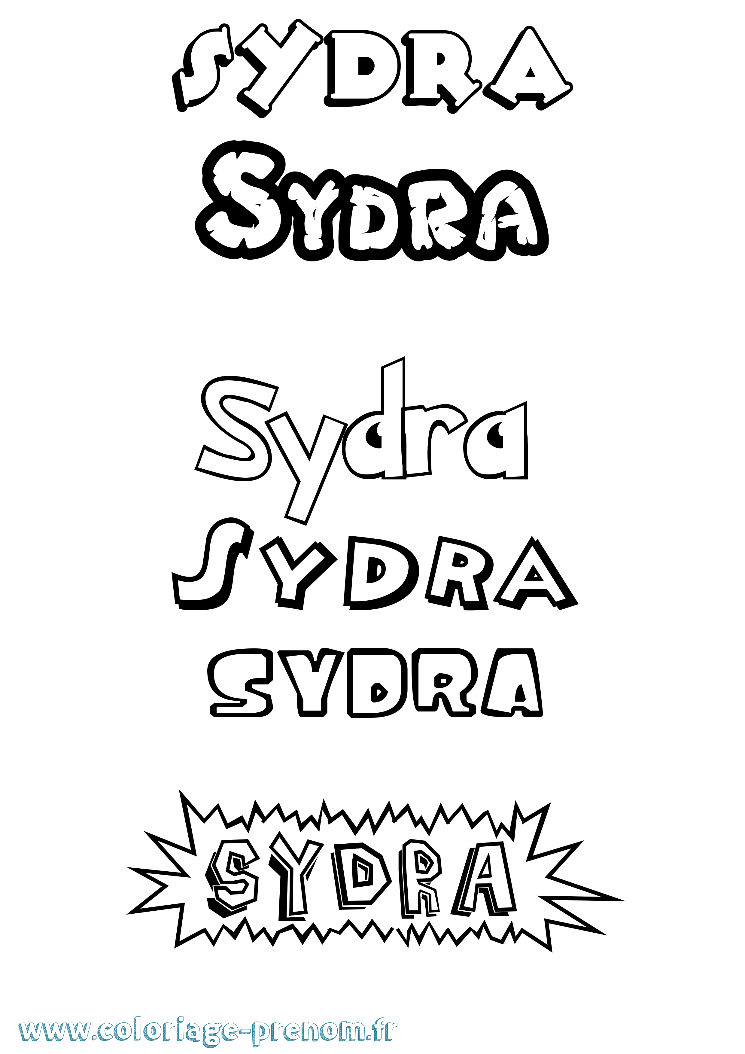 Coloriage Sydra Dessin Animé Coloriage prénom Sydra Dessin Animé