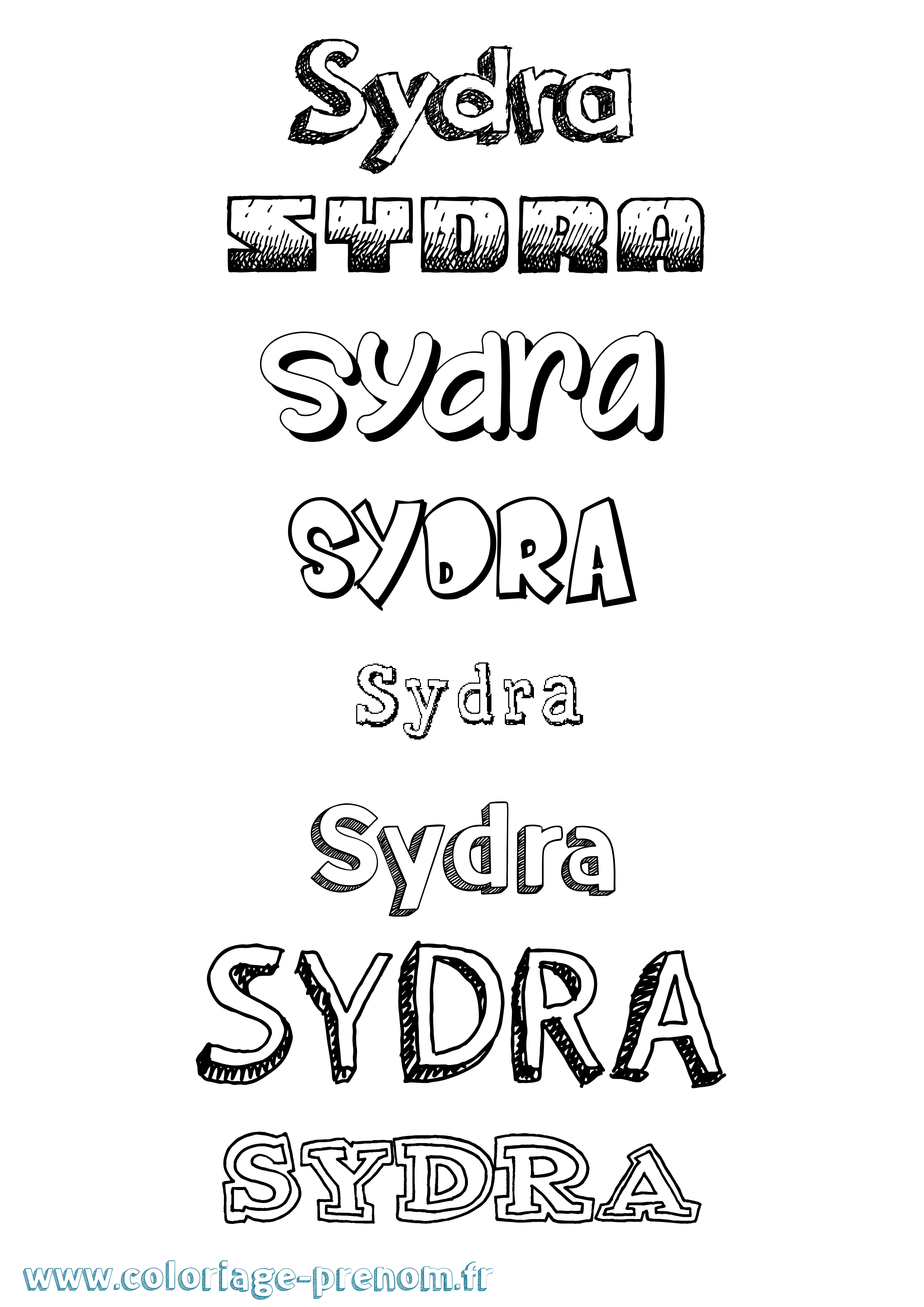 Coloriage Sydra Dessiné Coloriage prénom Sydra Dessiné