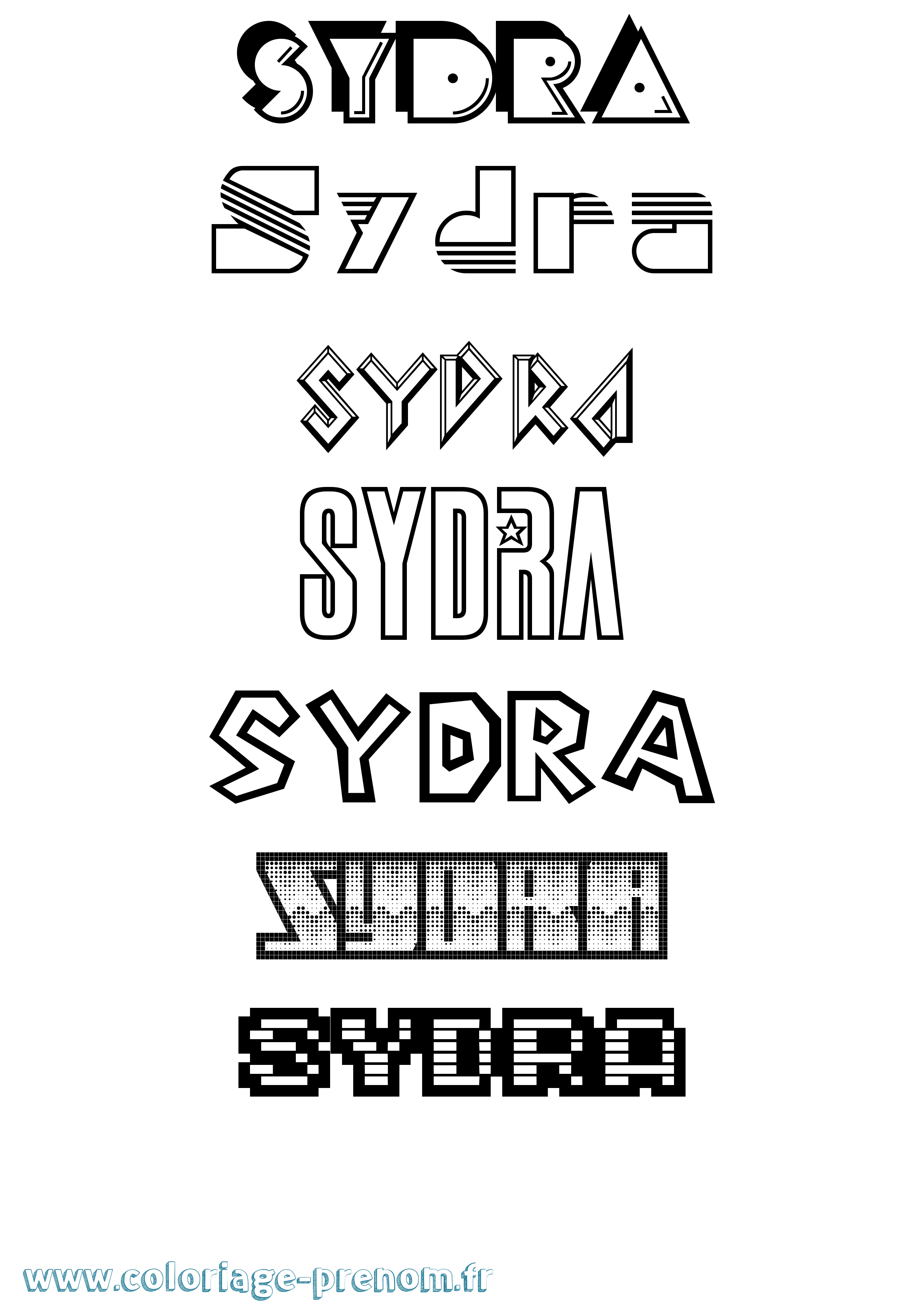 Coloriage Sydra Jeux Vidéos Coloriage prénom Sydra Jeux Vidéos