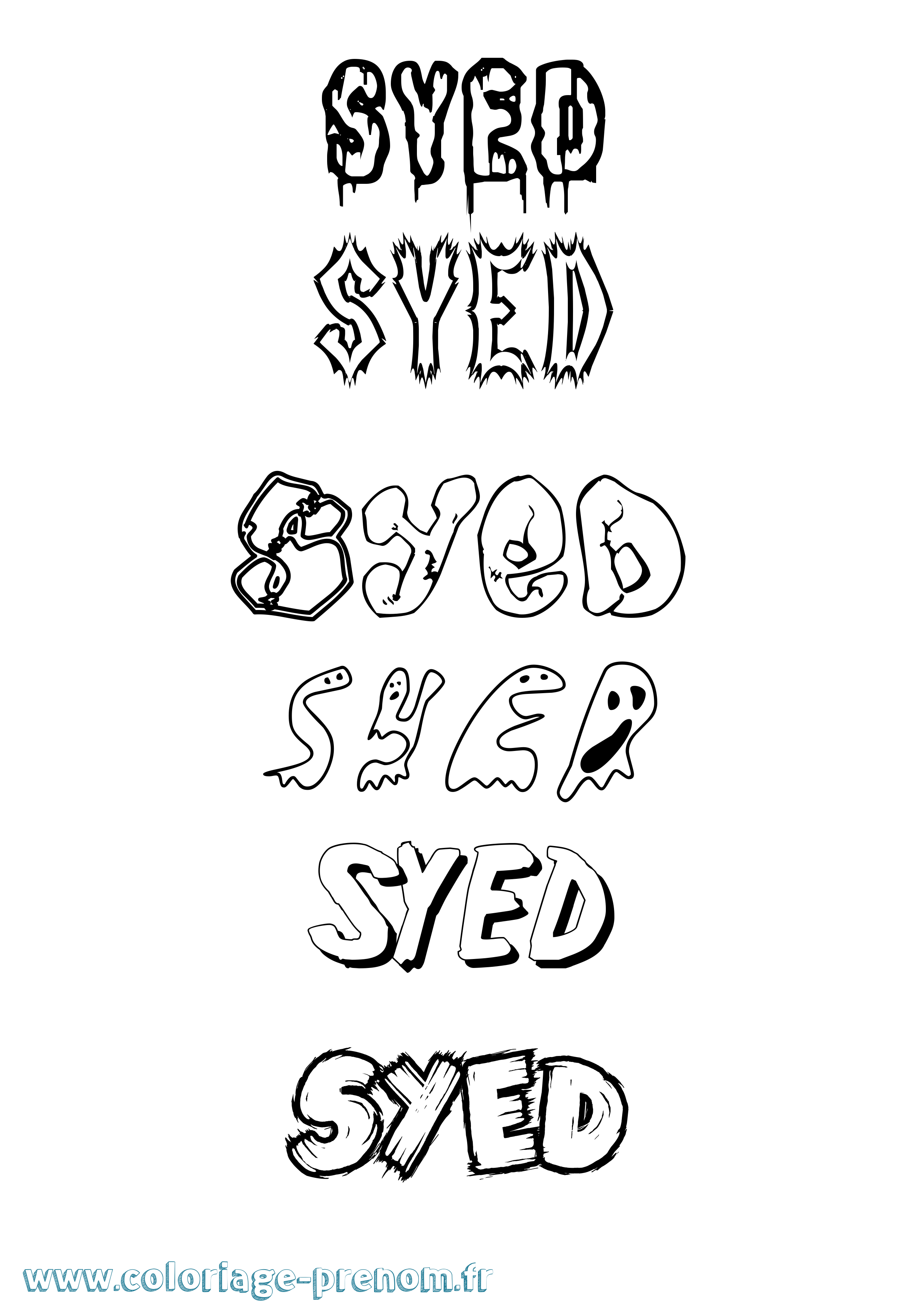 Coloriage Syed Frisson Coloriage prénom Syed Frisson