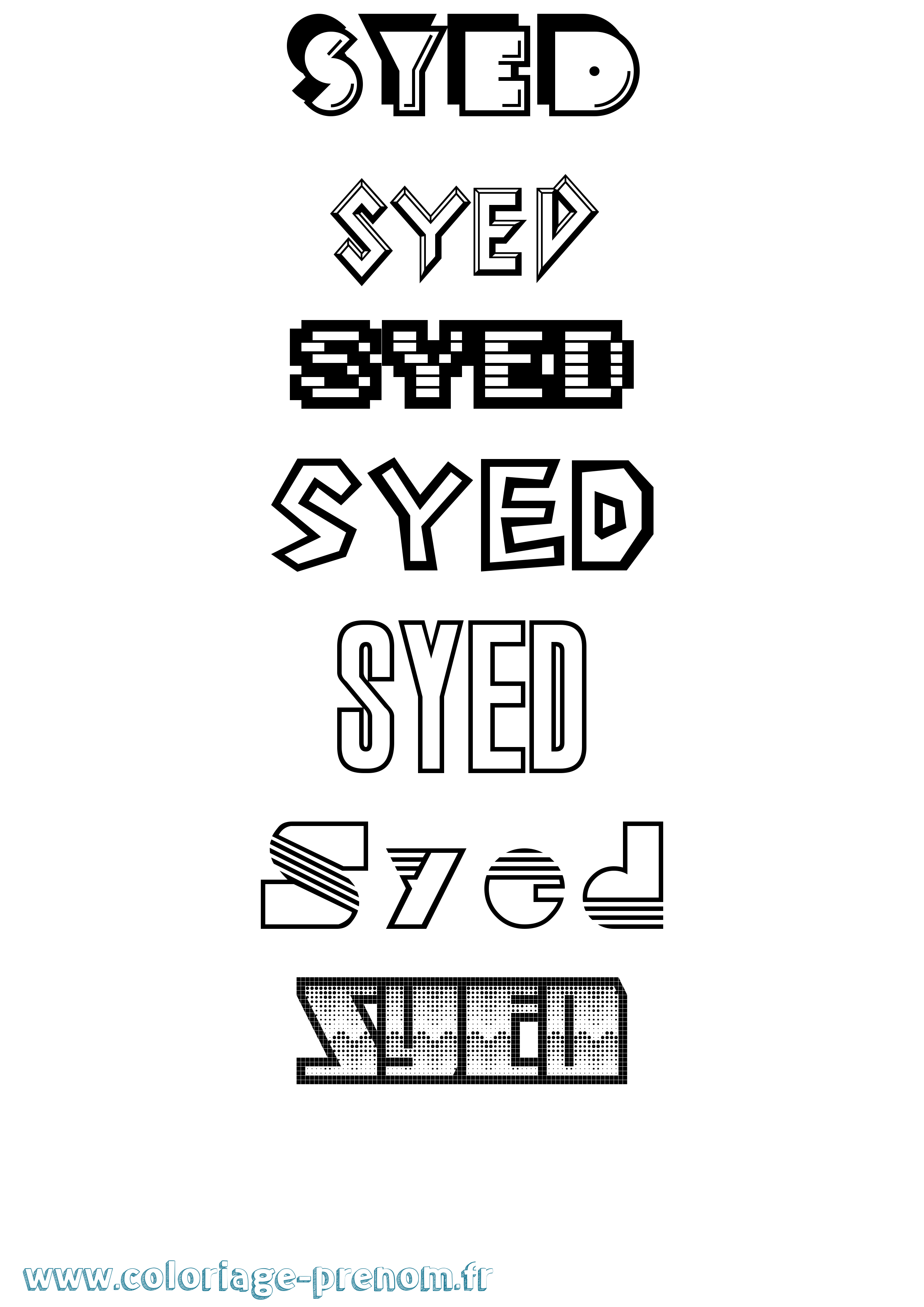 Coloriage Syed Jeux Vidéos Coloriage prénom Syed Jeux Vidéos