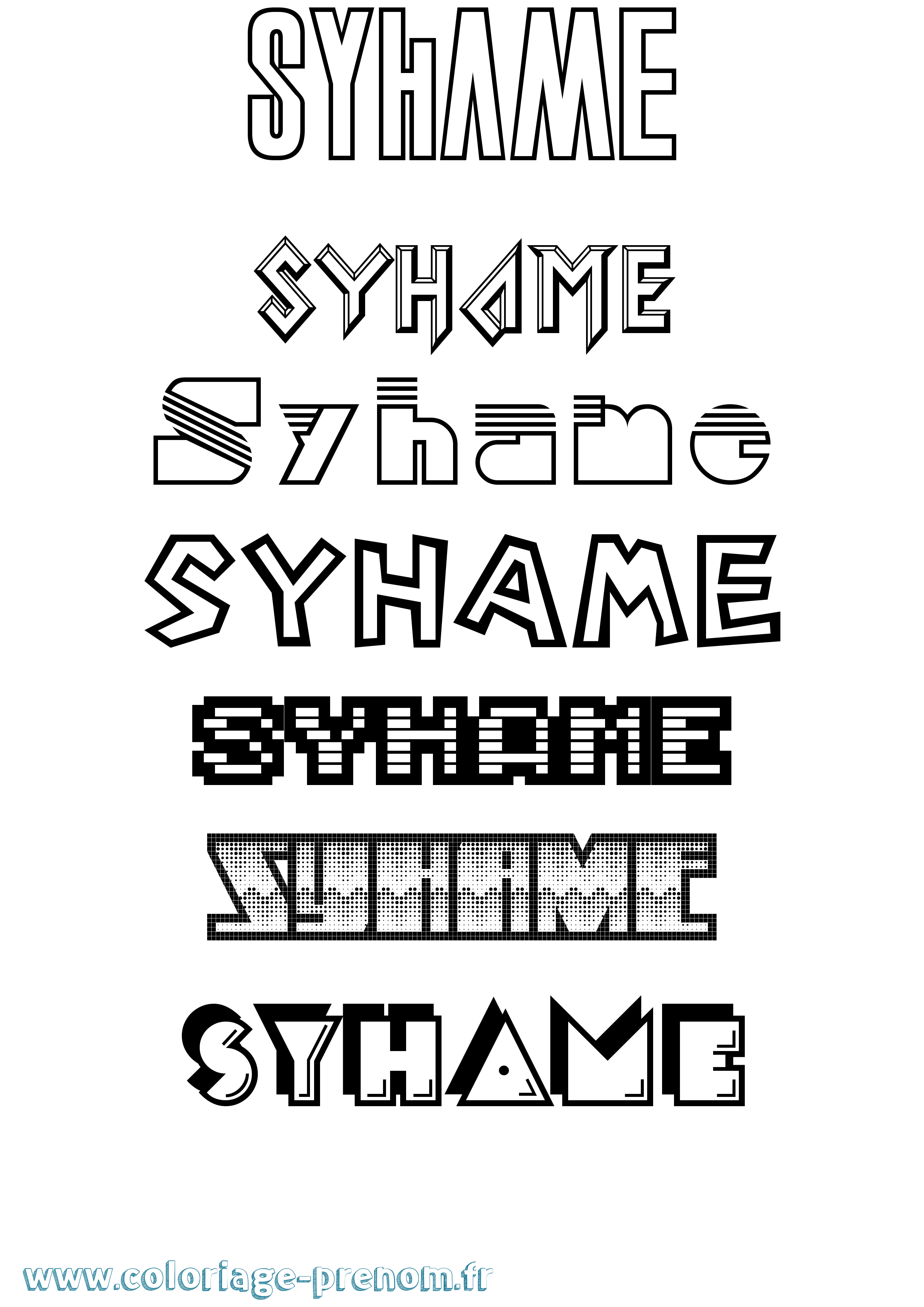 Coloriage Syhame Jeux Vidéos Coloriage prénom Syhame Jeux Vidéos