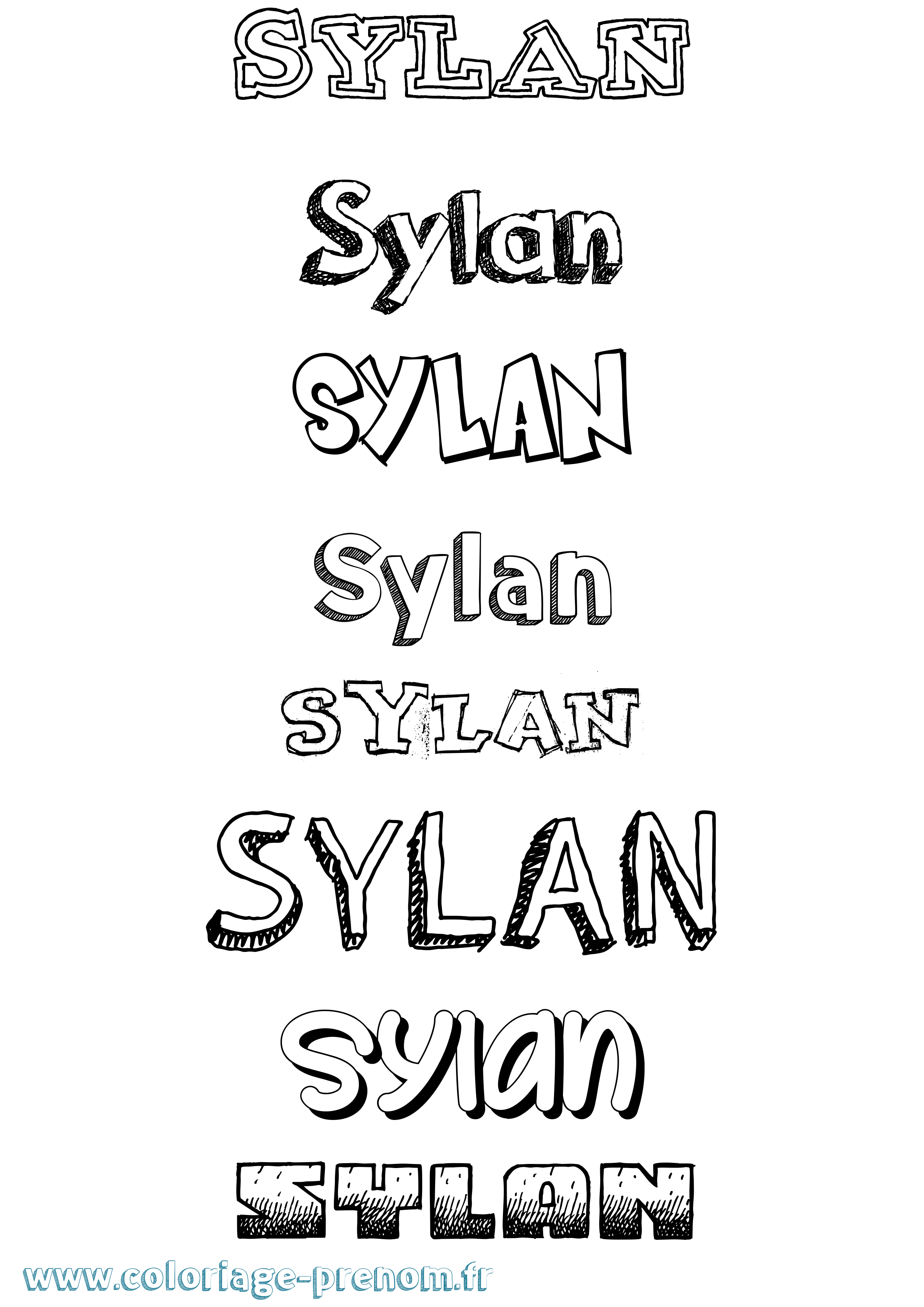 Coloriage Sylan Dessiné Coloriage prénom Sylan Dessiné