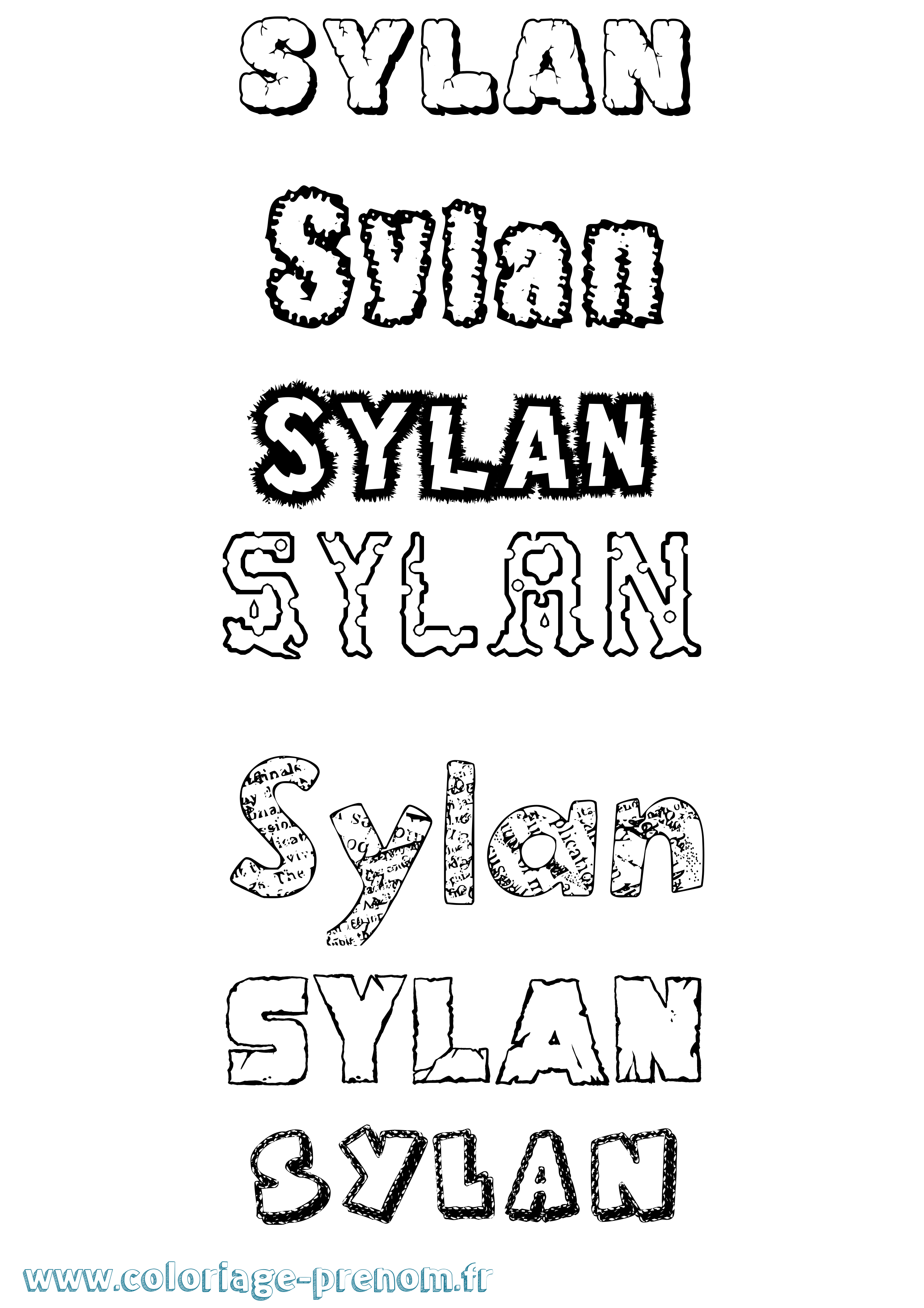 Coloriage Sylan Destructuré Coloriage prénom Sylan Destructuré