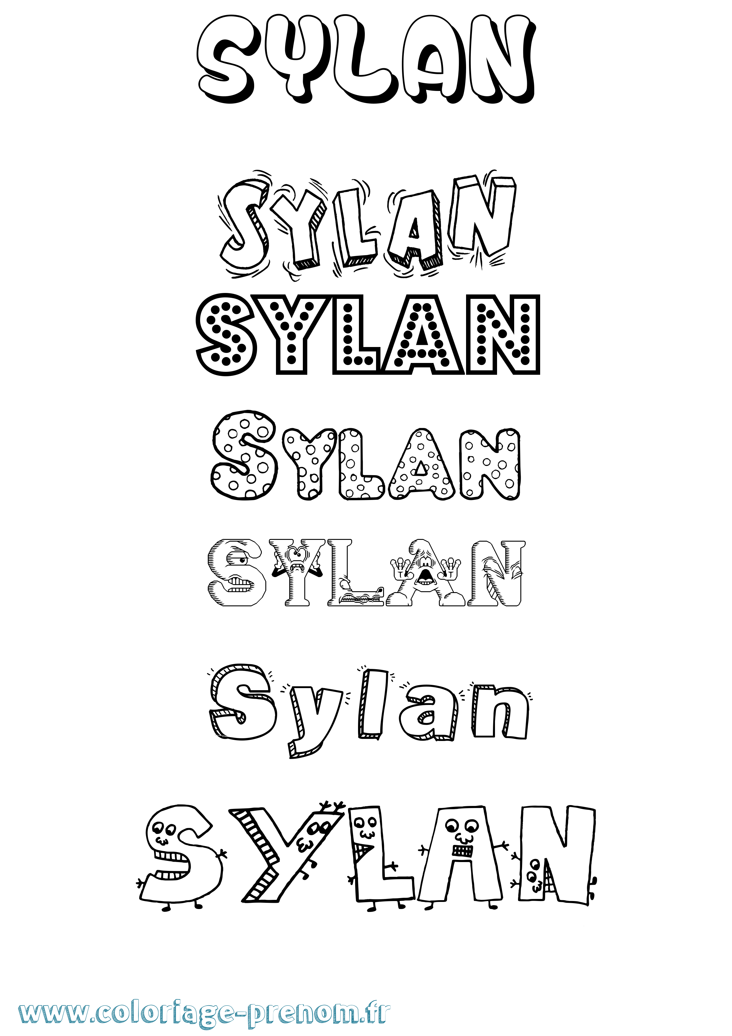 Coloriage Sylan Fun Coloriage prénom Sylan Fun